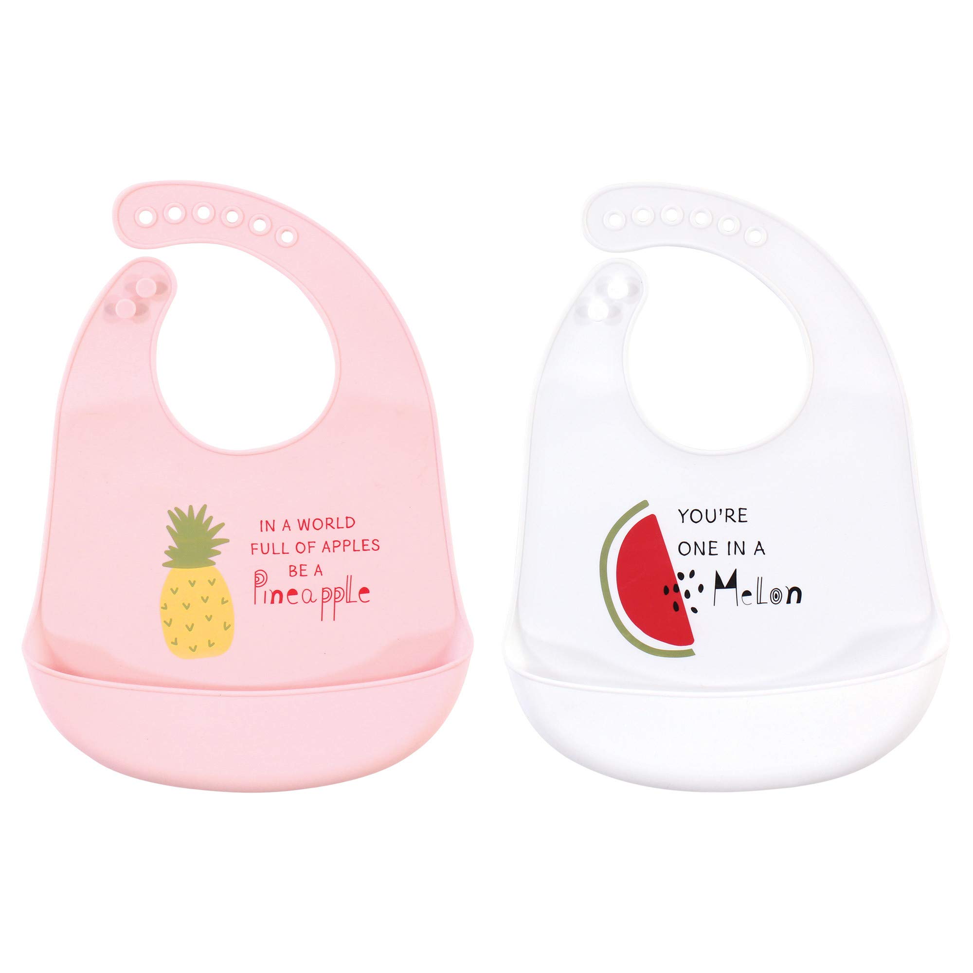 Hudson Baby Silicone Bibs - Unisex Fruit Design for Mealtime