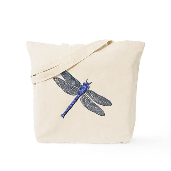 Blue Dragonfly Canvas Tote Bag - Eco-Friendly Reusable Shopping Bag for Groceries, Beach & Daily Use | Natural Cotton Carryall for Women & Men