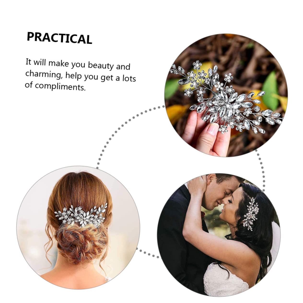 Minkissy 5pcs Wedding Hair Accessories Set - Crystal Bridal Hair Combs & Pins for Bride, Fashionable Headpiece - Perfect for Weddings, Prom, Bridal Showers & Special Occasions
