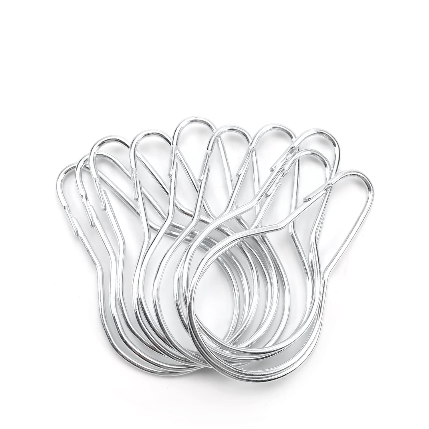 10Pcs Iron-Zinc Alloy Shower Curtain Rings - Rust-Resistant Metal Hooks for Bathroom Curtains & Liners (Silver Tone) - Perfect for Home, Apartment, Hotel Bathroom Decor & Organization