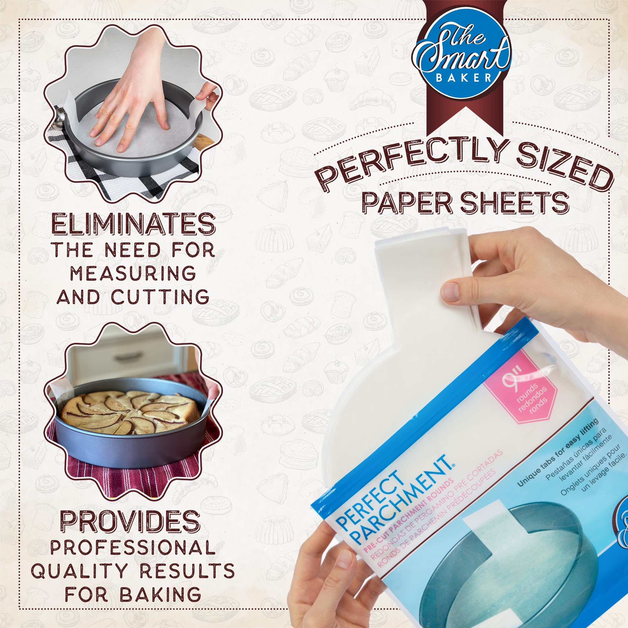 Non-Stick Parchment Paper Sheets for Baking - 6 Inch Round, 24 Count, Oven Safe & High Temperature Resistant - Perfect for Cookies, Cakes, Bread & Pastries - Ideal for Home Bakers & Professional Kitchens