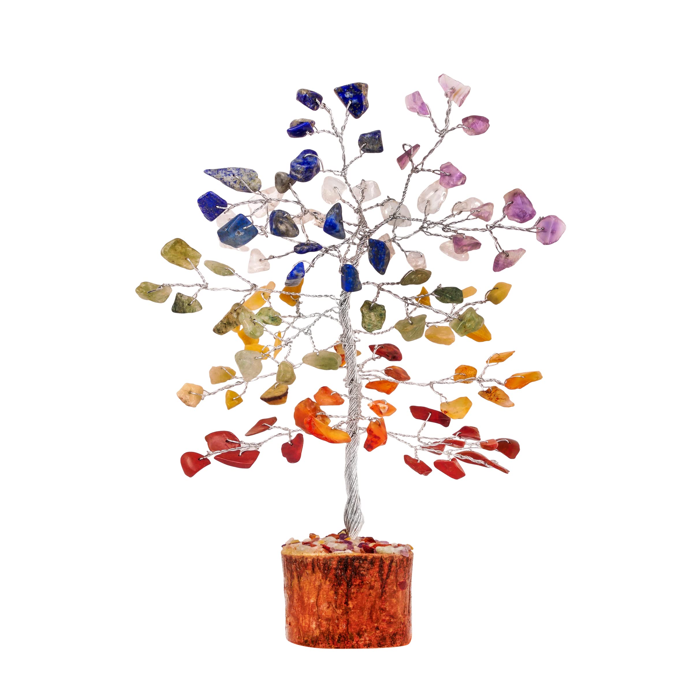 ABHISUBYA 7 Chakra Crystal Money Tree - Feng Shui Office & Home Decor, Healing Tree of Life for Good Luck, Housewarming Gift (5-6 Inch) | Perfect for Meditation Spaces, Work Desk Decor & Spiritual Healing