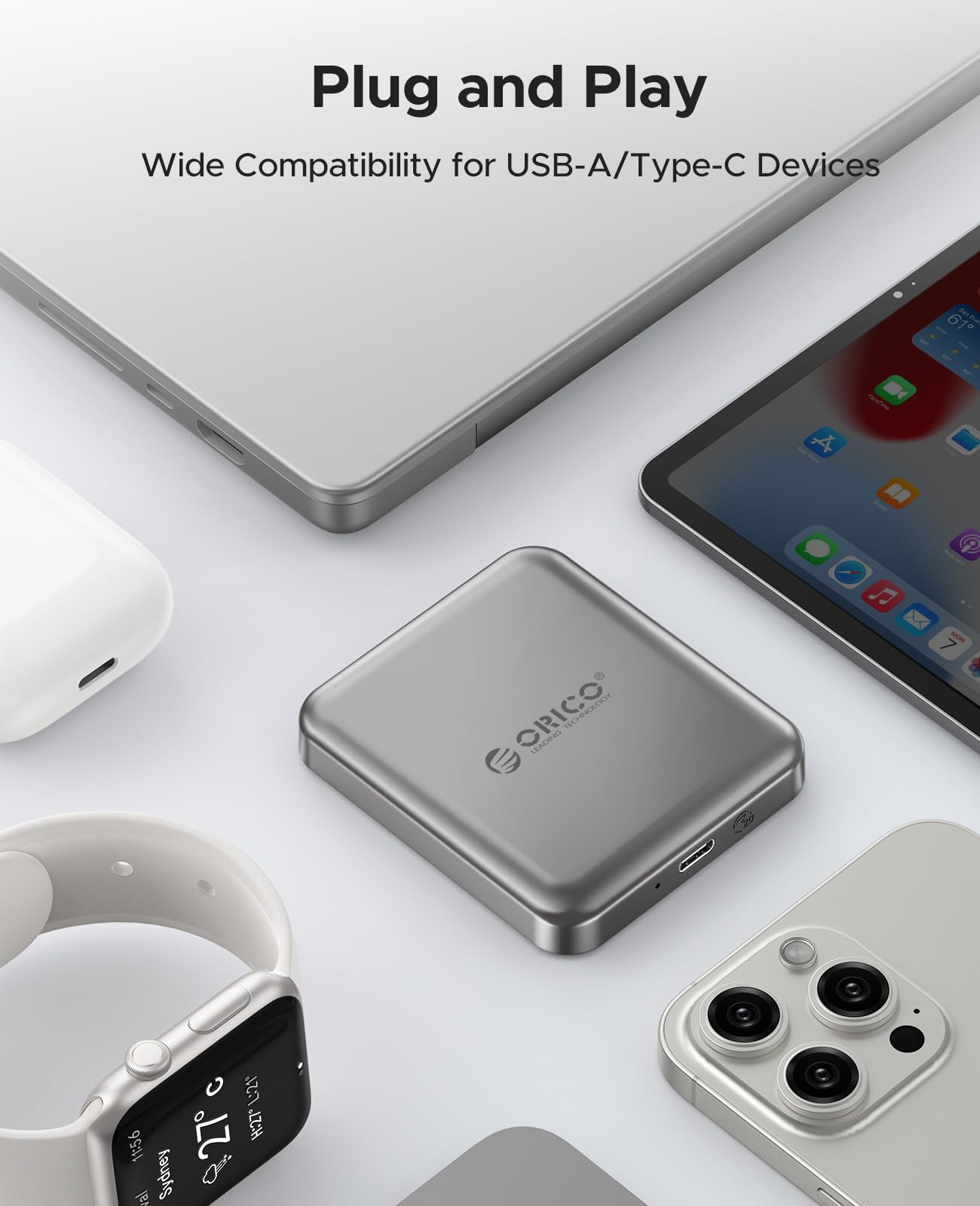 ORICO 1TB Magnetic External SSD - Ultra Fast 2000MB/s Portable Solid State Drive for 4K ProRes HDR Recording & Storage | Compatible with Smartphones, Tablets, Computers (A20PLUS) | Perfect for Video Editing, Gaming & Data Backup