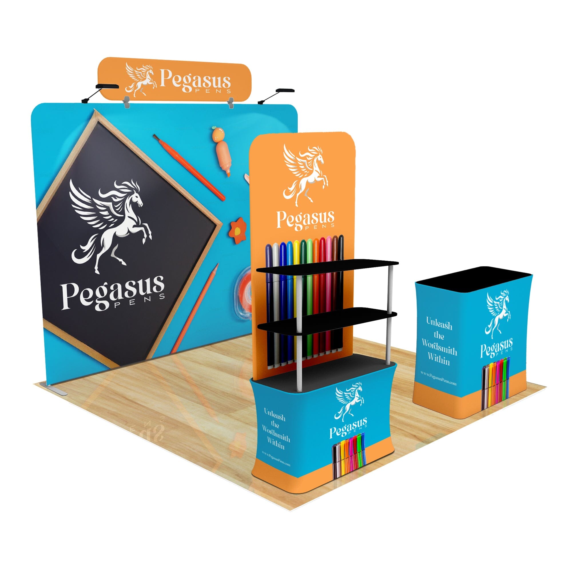 Professional Trade Show Display with Back Wall Shelving - Perfect for Exhibitions, Conventions & Retail Stores