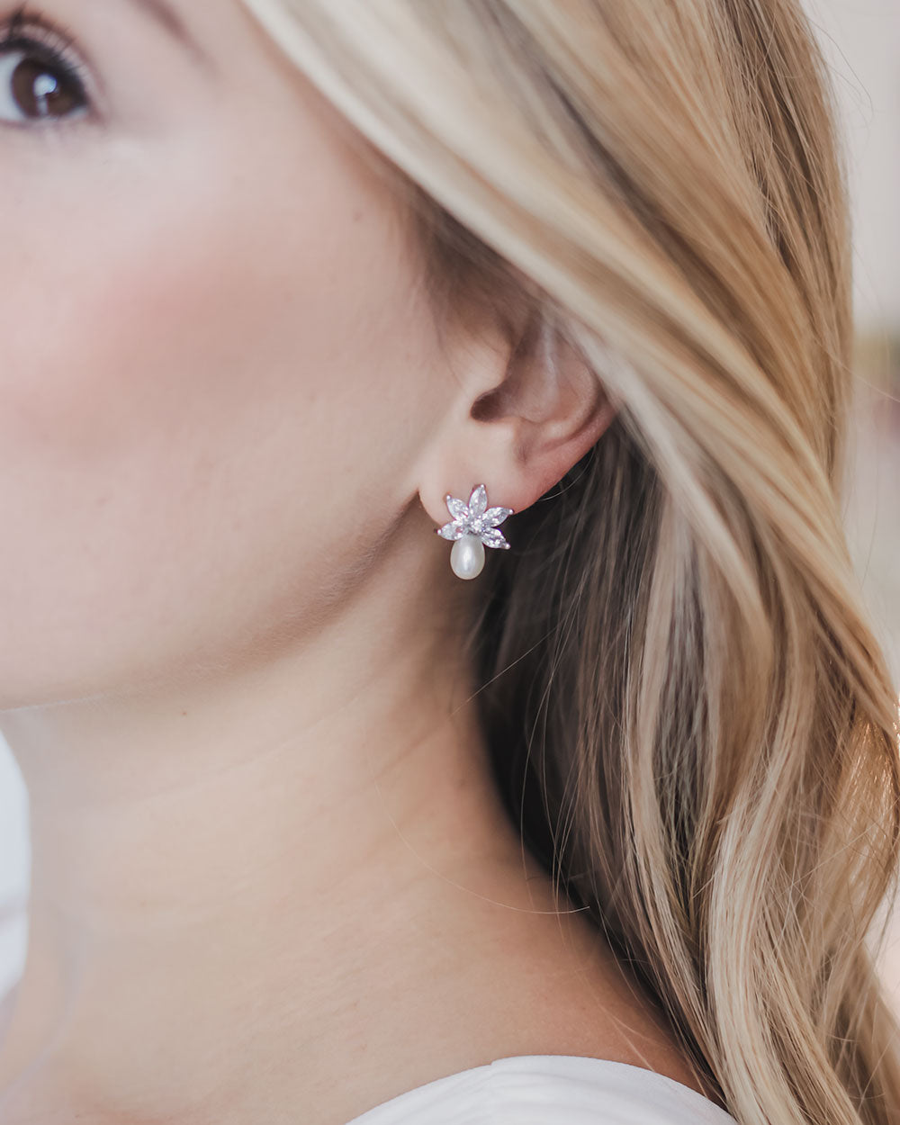 Naomi Freshwater Pearl Stud Earrings for Women - 6mm AAA Quality Round Pearl Earrings with Sterling Silver Posts - Perfect for Weddings, Parties & Everyday Elegance