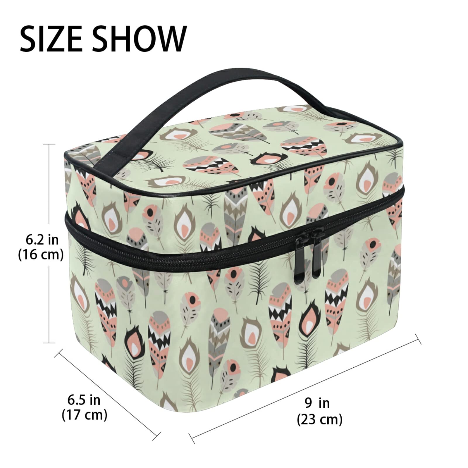 Elegant Peacock Feather Makeup Bag for Women - Waterproof Cosmetic Organizer & Travel Toiletry Case - Perfect for Travel, Bridal Shower Gifts, and Daily Beauty Essentials