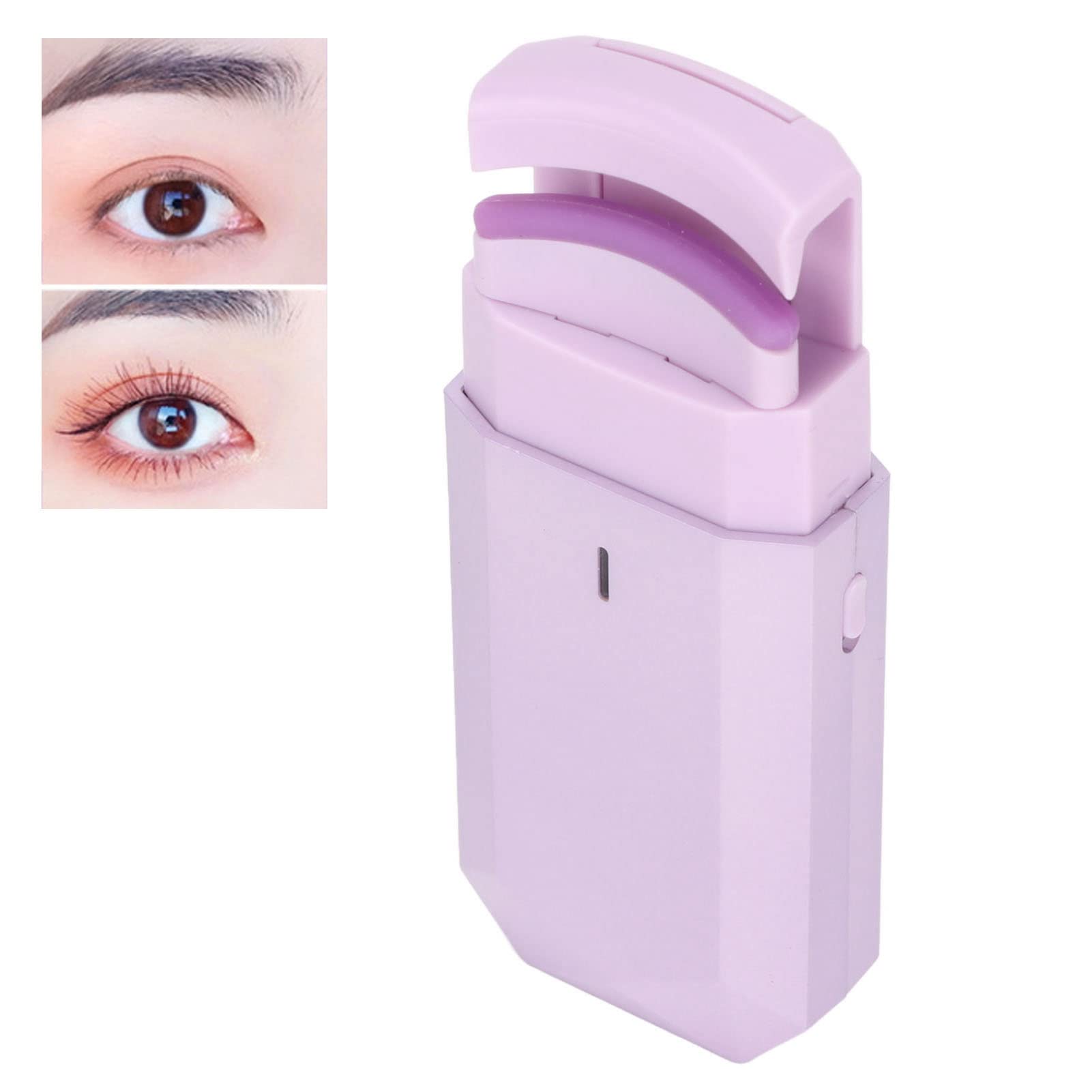 Electric Eyelash Curler with Lithium Battery - Safe One-Piece Design for Women's Makeup (Purple) | Perfect for Home, Travel & Professional Use