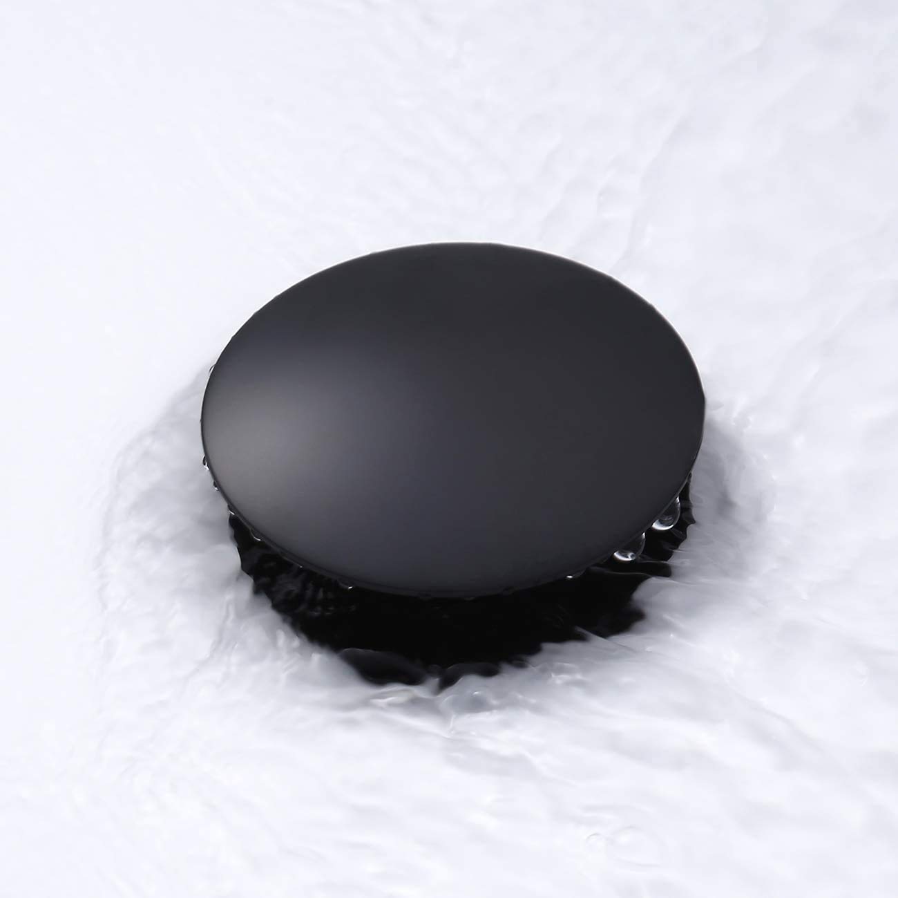 Premium Pop-Up Drain Stopper for Vessel Sinks - Matte Black Bathroom Sink Drain Without Overflow - Perfect for Modern Vanities, Lavatories & Luxury Bathroom Renovations