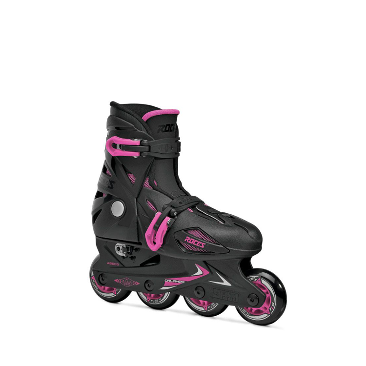 Roces Orlando III Aggressive Inline Skates - Black & Pink for Men & Women | High-Performance Skates for Street, Park & Ramp Skating