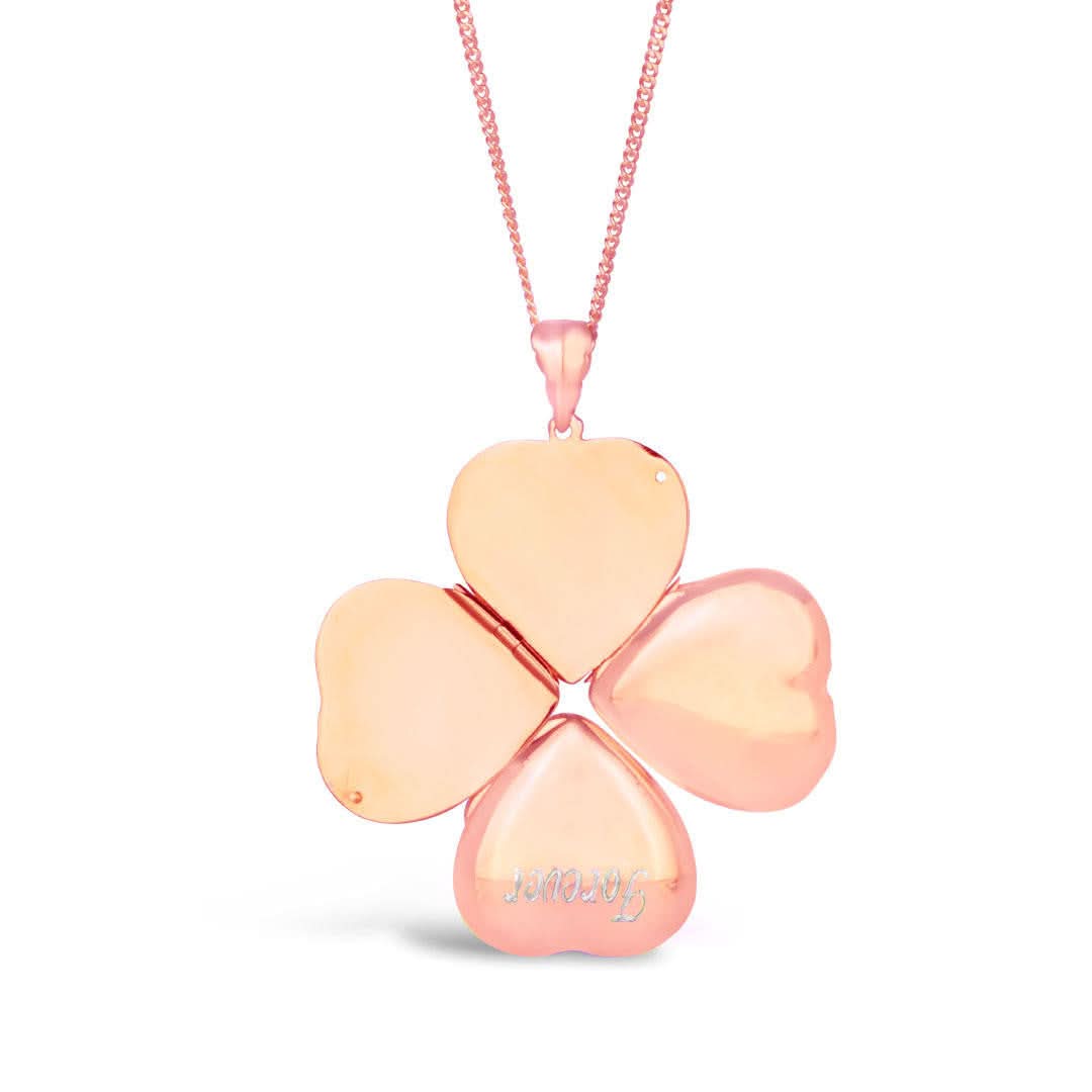 Rose Gold Heart Locket with 4 Photo Inserts - Perfect for Valentine's Gifts, Anniversary Presents & Memorial Keepsakes