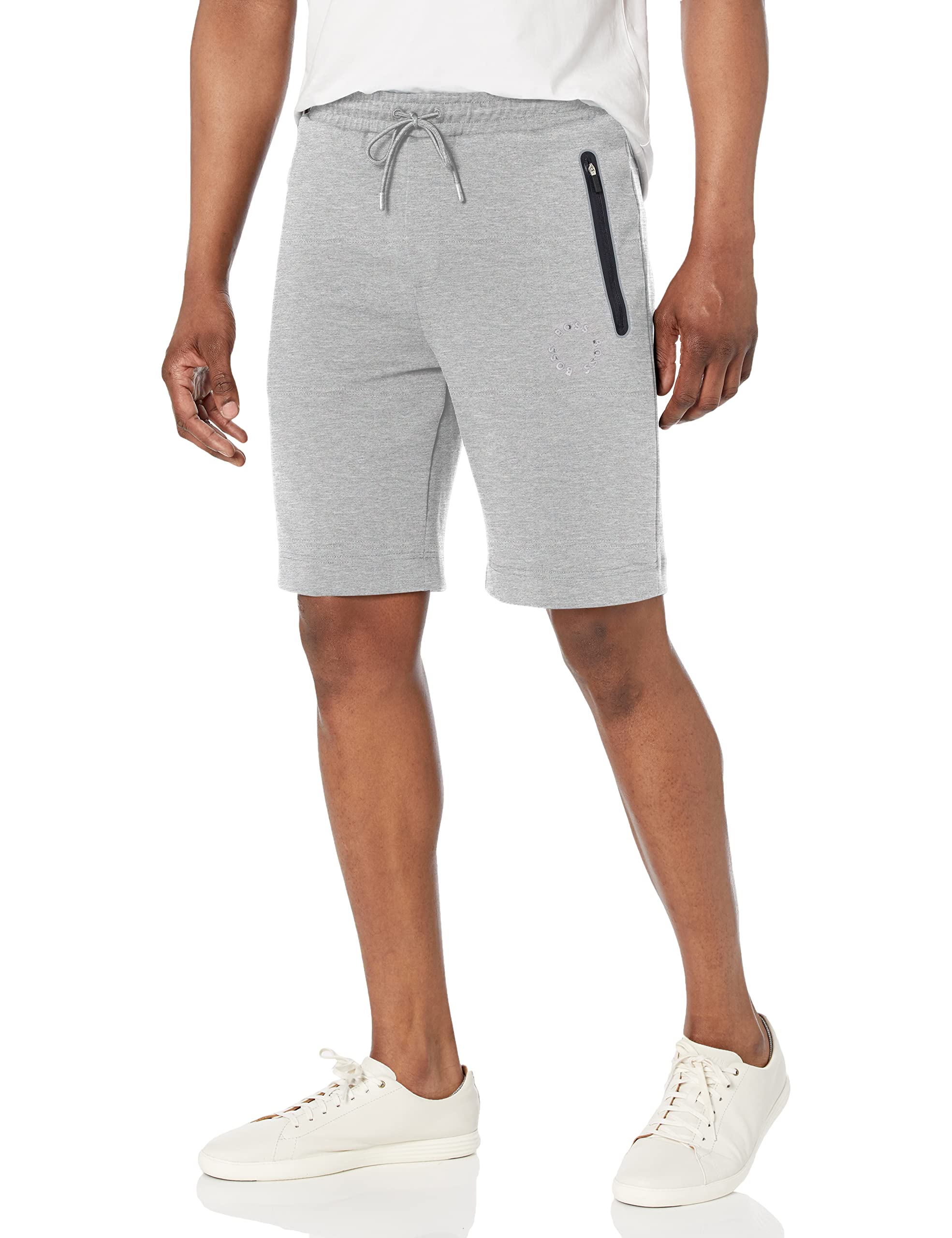 BOSS Men's Tonal Circle Logo Jersey Shorts - Comfortable Athletic Shorts for Running, Gym & Casual Wear | Breathable & Lightweight Summer Shorts for Men