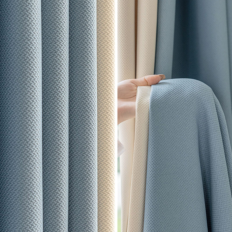Alina Color Blocking Blackout Soundproof Thermal Custom Curtains - Noise Reducing & Energy Saving Window Treatments for Bedroom, Living Room & Office