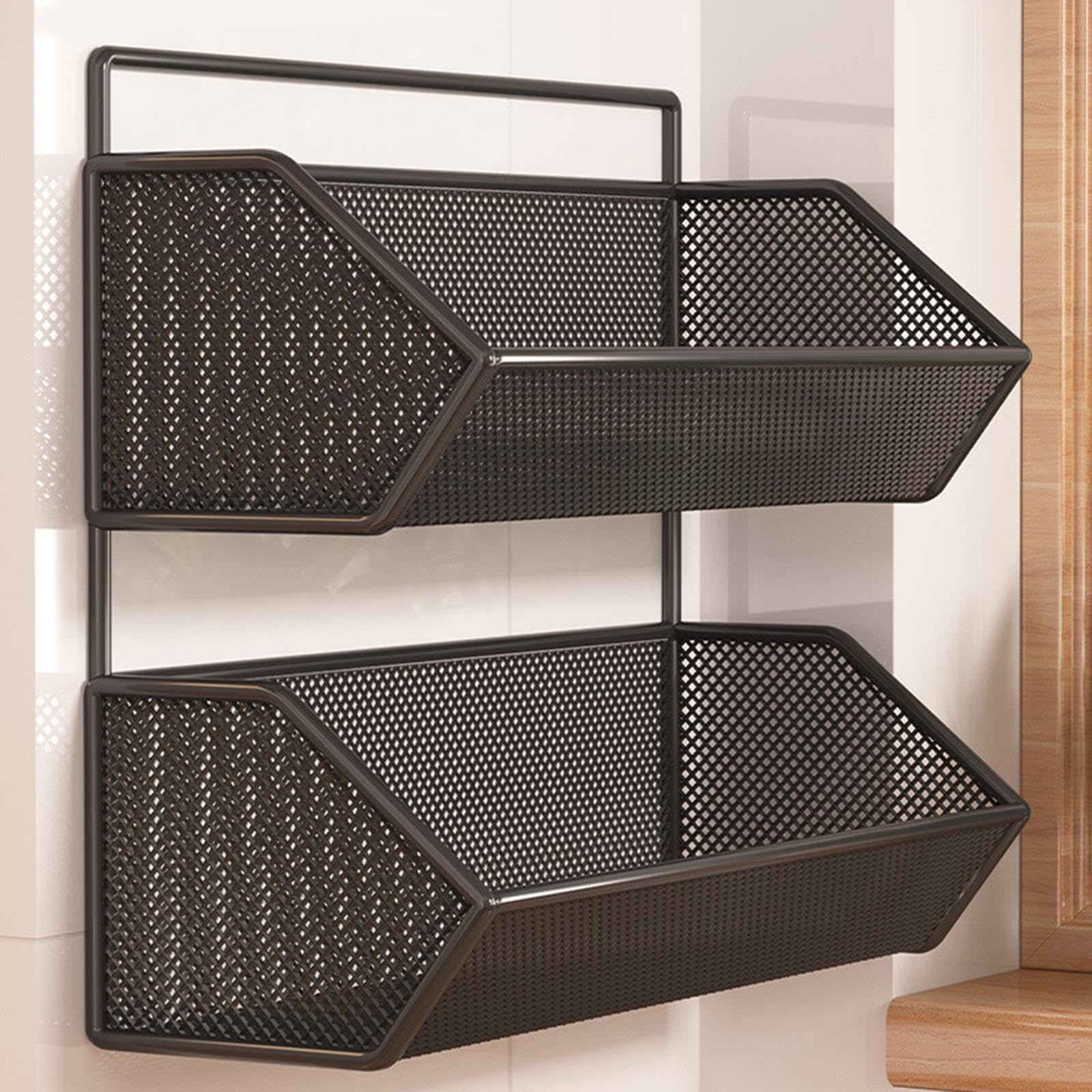 CALANDIS® Hanging Wall Basket - Heavy Duty Storage Organizer for Laundry Room, Kitchen Cabinets, Bathroom & Pantry | Space Saving Wall Mounted Storage Solution for Towels, Fruits, Vegetables & Household Items