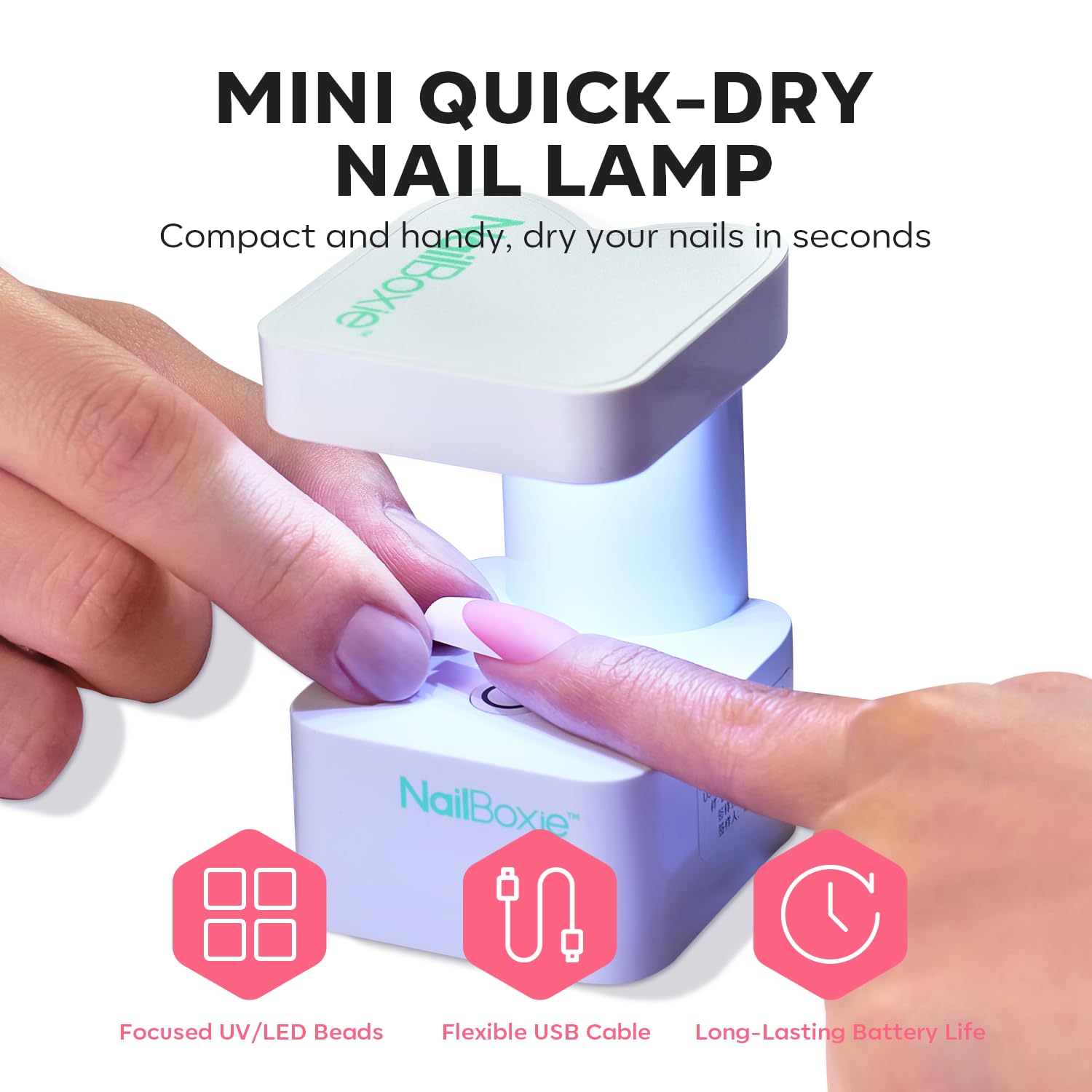 Modelones 160 PCS Short Brown Square French Tip Press On Nails Kit with LED Light, Top Coat & Nail Glue - DIY Nail Art for Home, Parties & Special Occasions