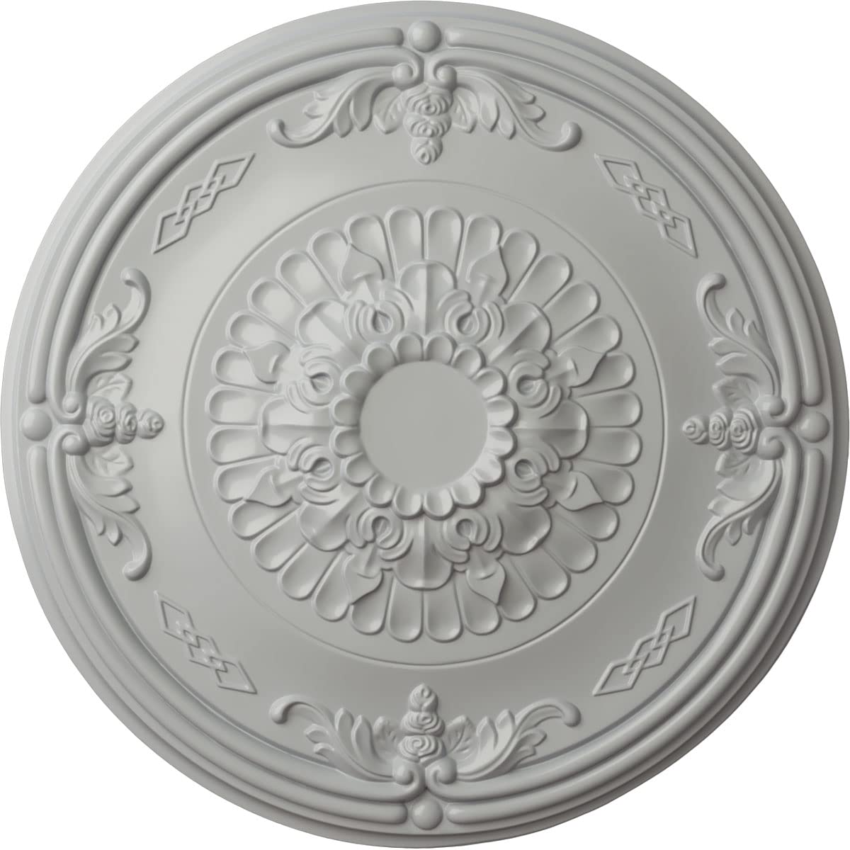 Hand-Painted Frost Ekena Millwork Athens Ceiling Medallion - Elegant Home Decor for Dining Room, Living Room & Bedroom Ceiling Accent