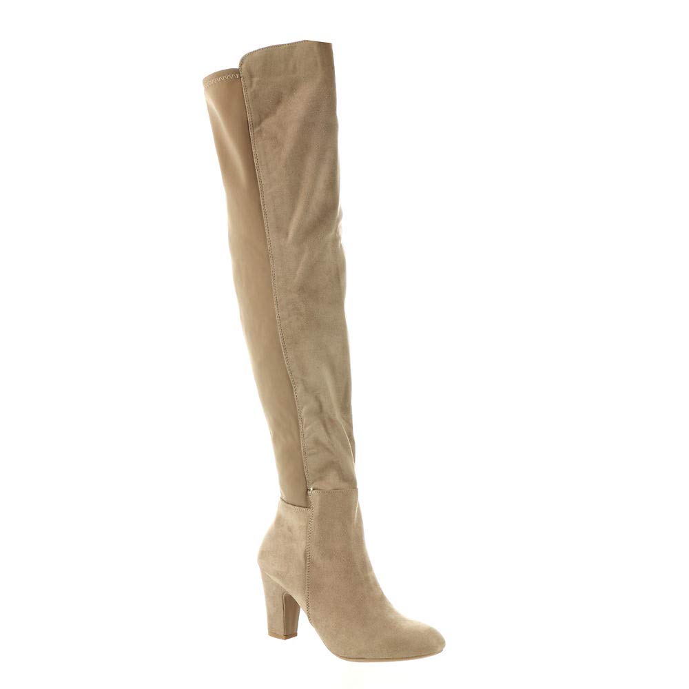 Chinese Laundry Women's Canyons Over The Knee Boots - Stylish Thigh High Boots for Winter, Fall & Night Out Fashion (Black/Brown Suede) - Perfect for Parties, Dating & Office Wear