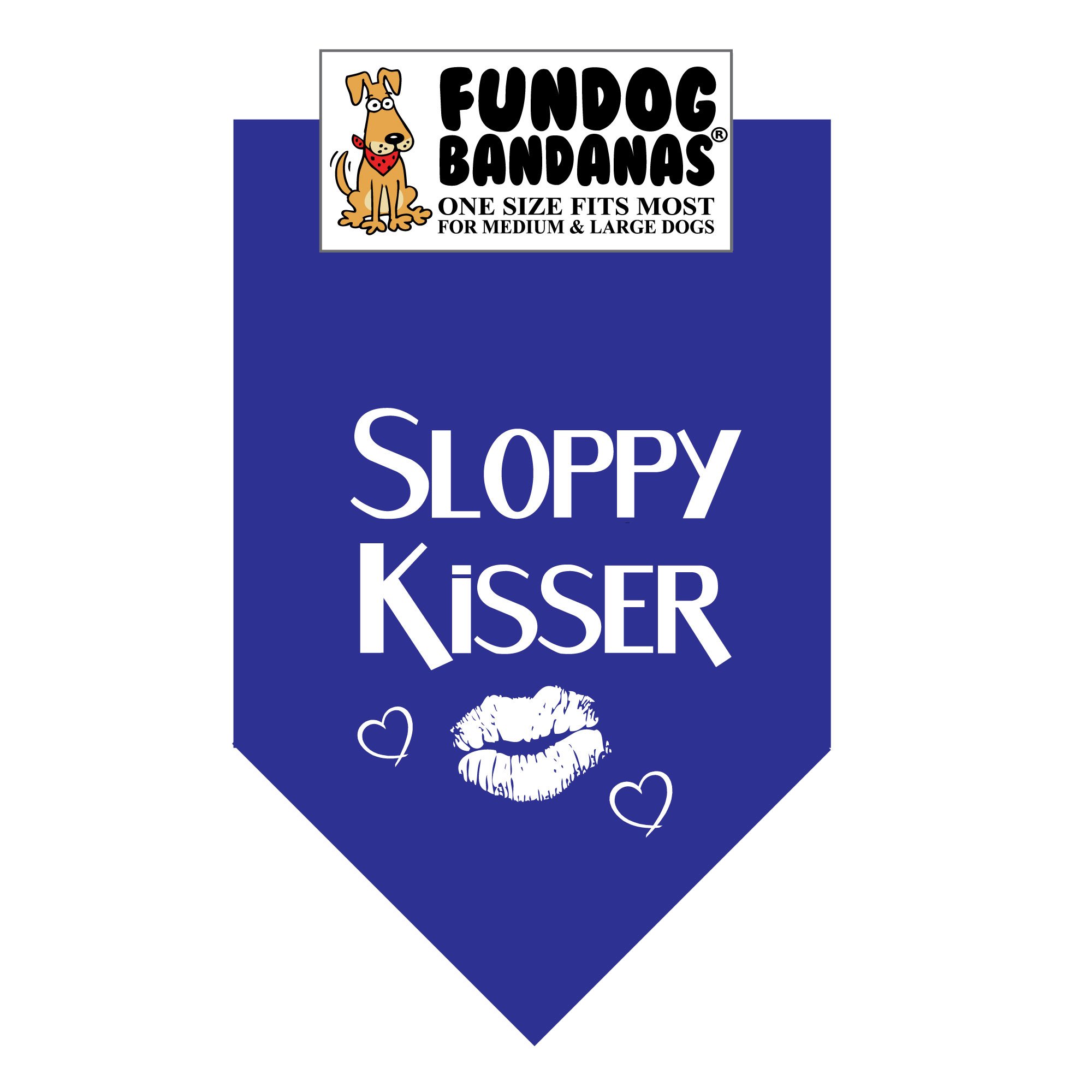 Royal Blue Sloppy Kisser Dog Bandana - Adjustable One Size Fits Most for Medium to Large Dogs - Perfect for Pet Photos, Walks & Special Occasions