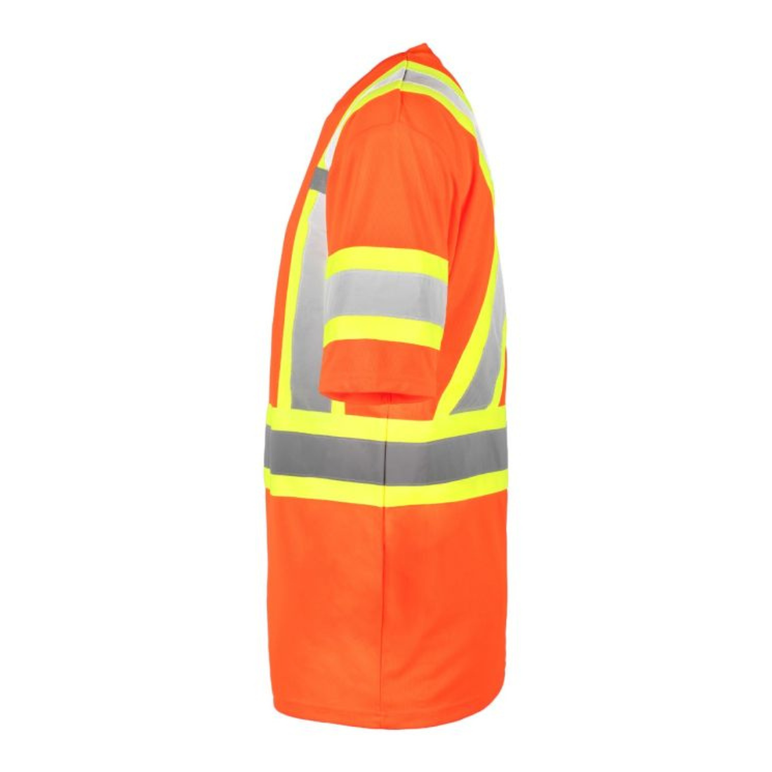 High Visibility Short Sleeve Work T-Shirt - ANSI Certified Safety Shirt for Construction & Outdoor Work - Bright Orange Reflective Workwear for Day & Night Visibility