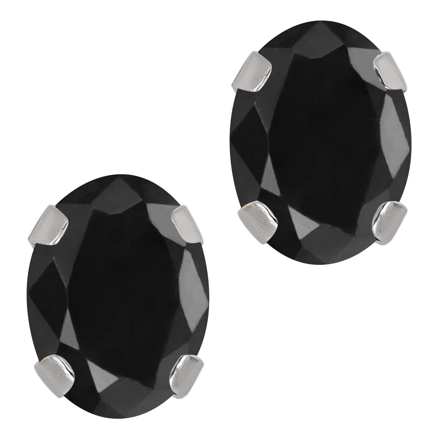 14K White Gold Oval Birthstone Stud Earrings for Women & Men | 7x5mm Gemstone Jewelry | Perfect Gift for Birthday, Anniversary & Special Occasions