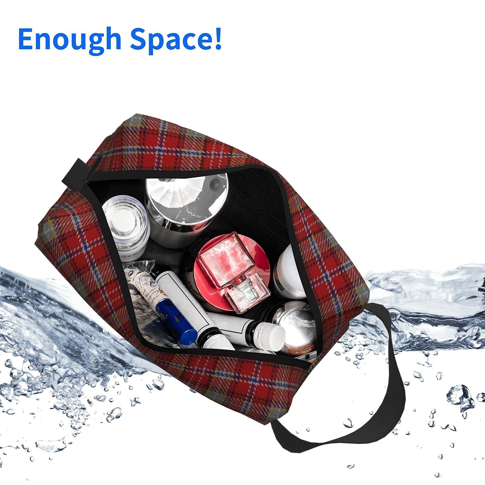 Ogilvie Clan Tartan Makeup Bag - Large Travel Cosmetic Organizer Pouch for Women | Portable Toiletry Bag for Makeup Brushes, Skincare & Travel Essentials | Perfect for Vacations, Gym & Daily Use