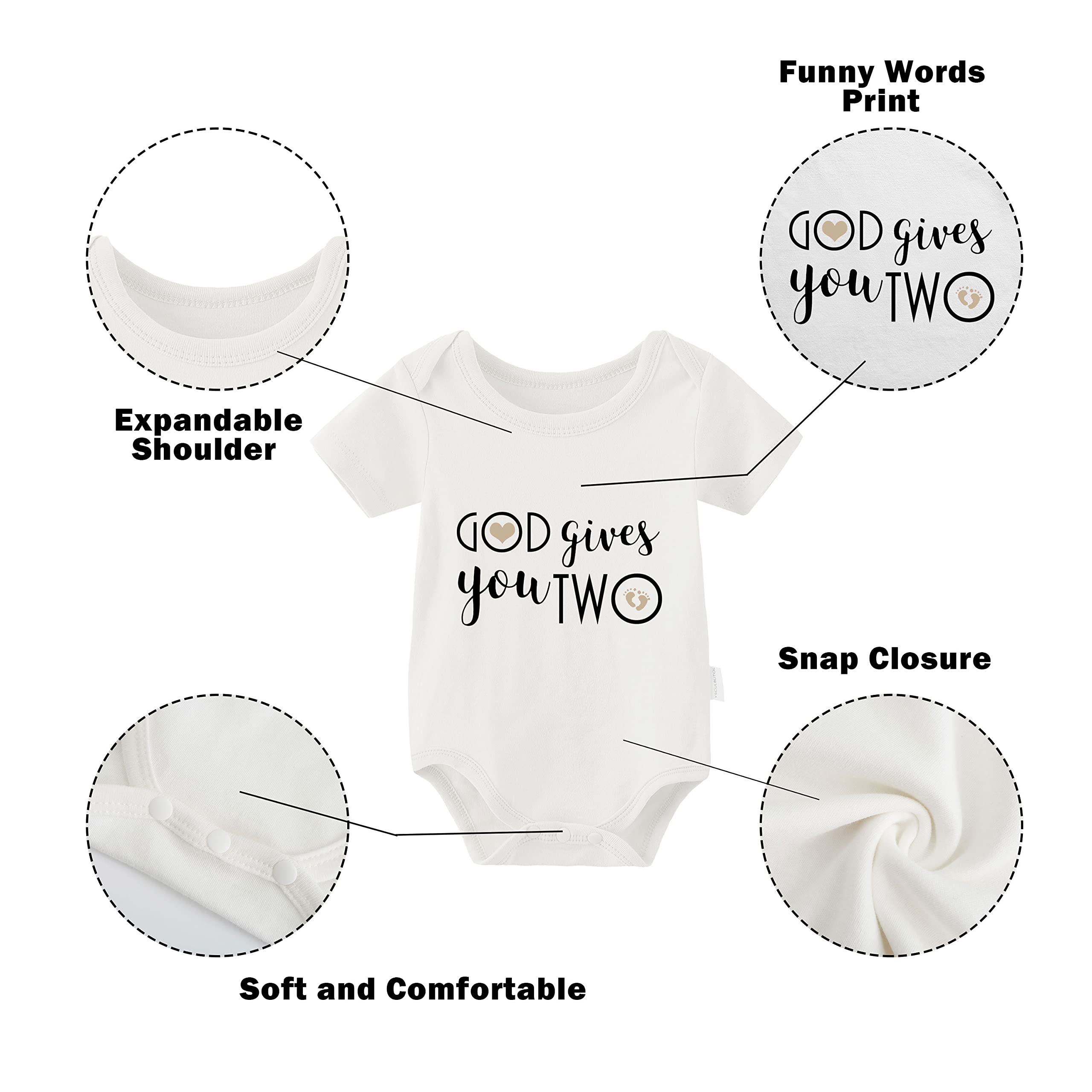 YSCULBUTOL Matching Baby Twins Bodysuit Set - Newborn Boy & Girl Outfits with Skirted Romper | Perfect for Photoshoots, Baptisms & Twin Announcements