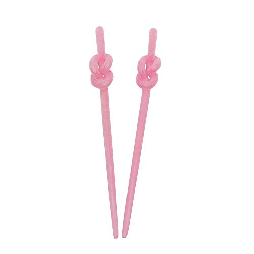 Elegant Velvet Hair Sticks with Knot - Pink Hair Accessories for Women | Perfect for Weddings, Parties & Everyday Styling