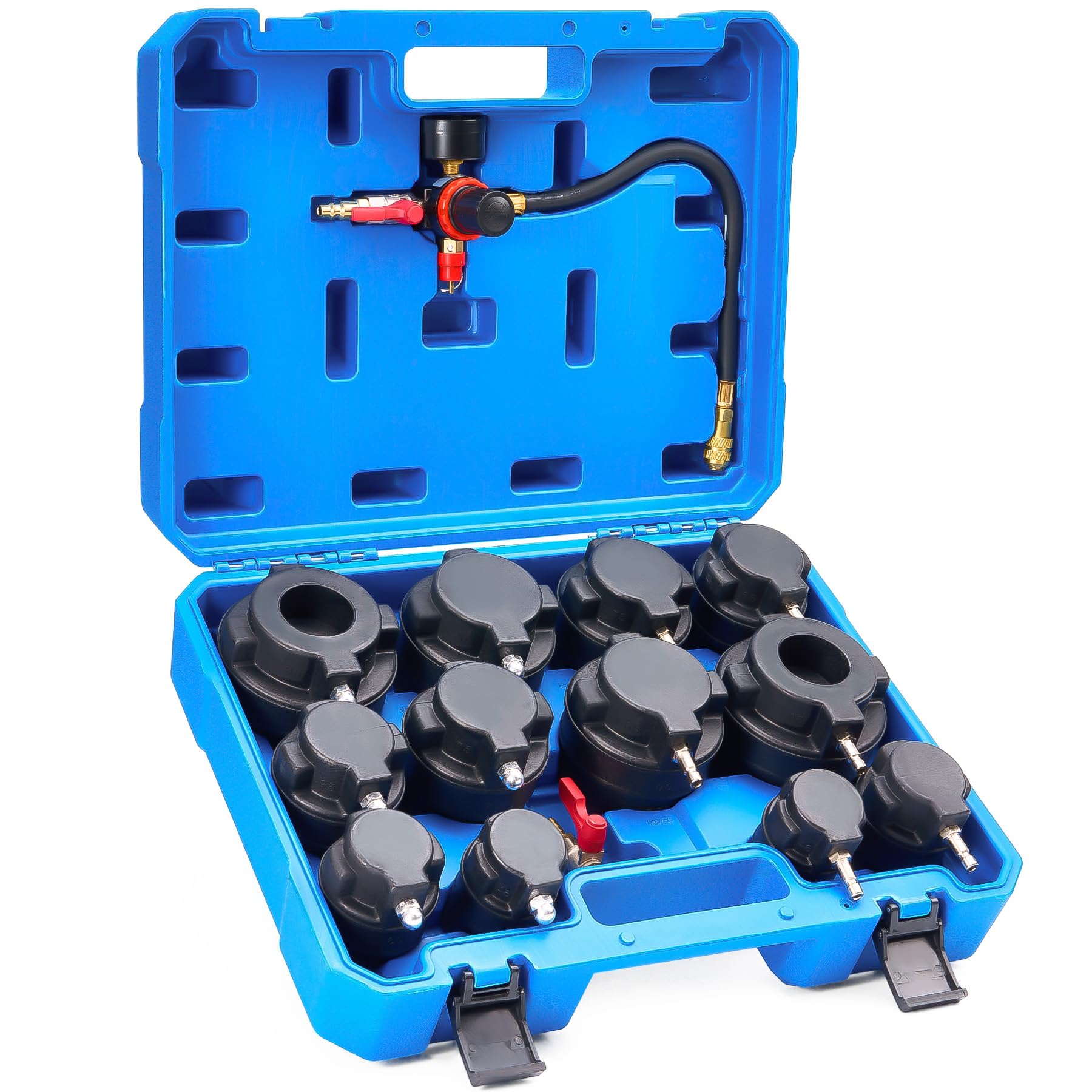 **14-Piece Turbo Boost Leak Tester Kit with 6 Pairs of Stepped Adapters (1-7/8