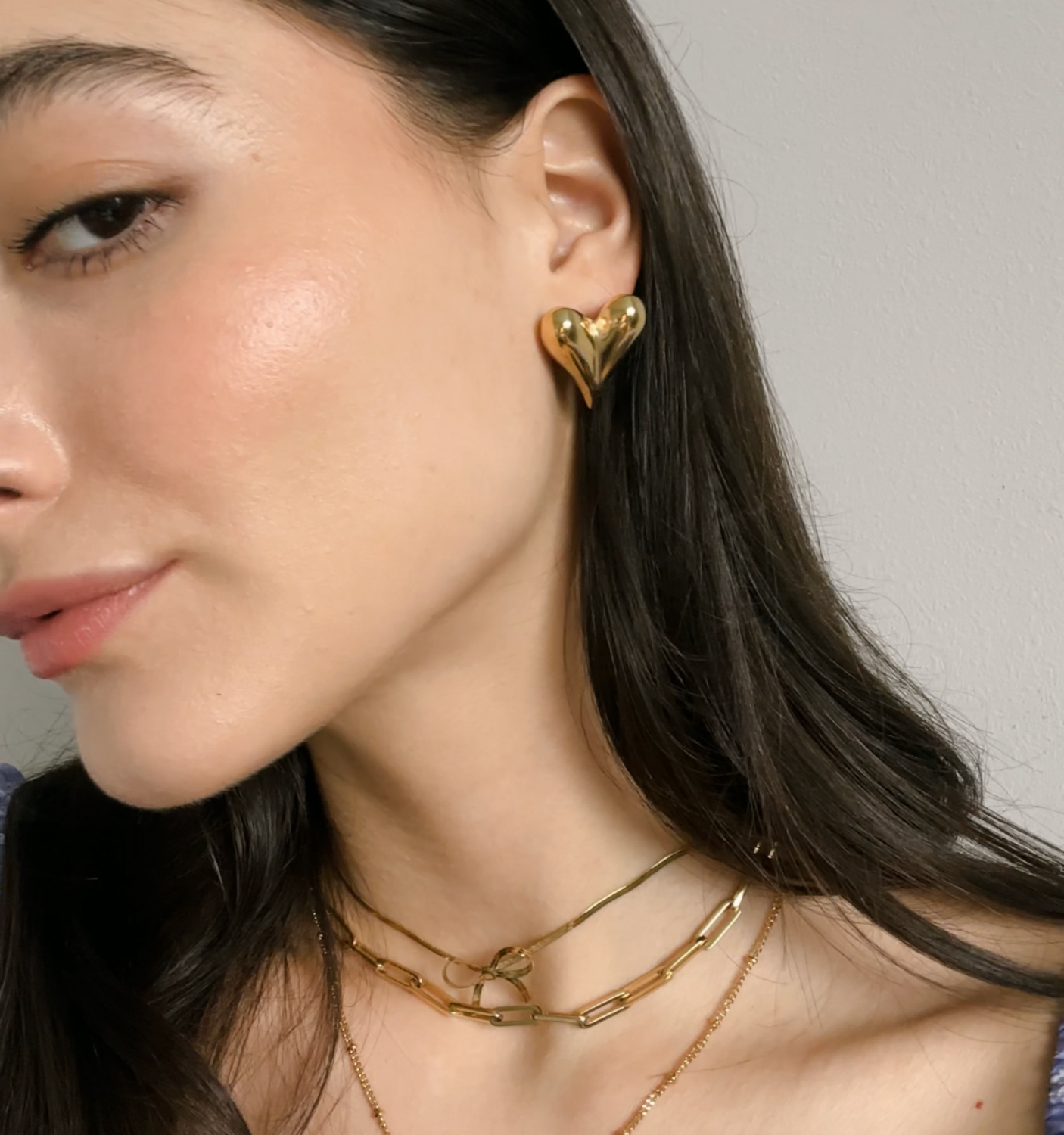 Skinny Puffy Heart Earrings - Dainty Gold/Silver Huggie Hoop Earrings for Women | Perfect for Valentine's Day, Date Night & Everyday Wear