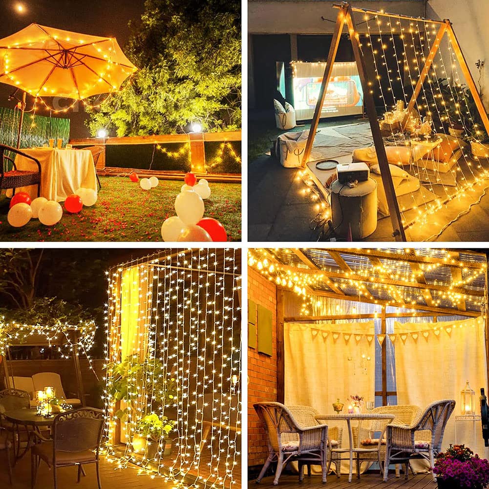 200 LED Fairy String Lights - 66ft Warm White Extendable Outdoor/Indoor Lights with Memory Modes Controller for Bedroom, Wedding, Christmas, Party, Halloween & Patio Decorations | Perfect for Home, Garden and Event Lighting