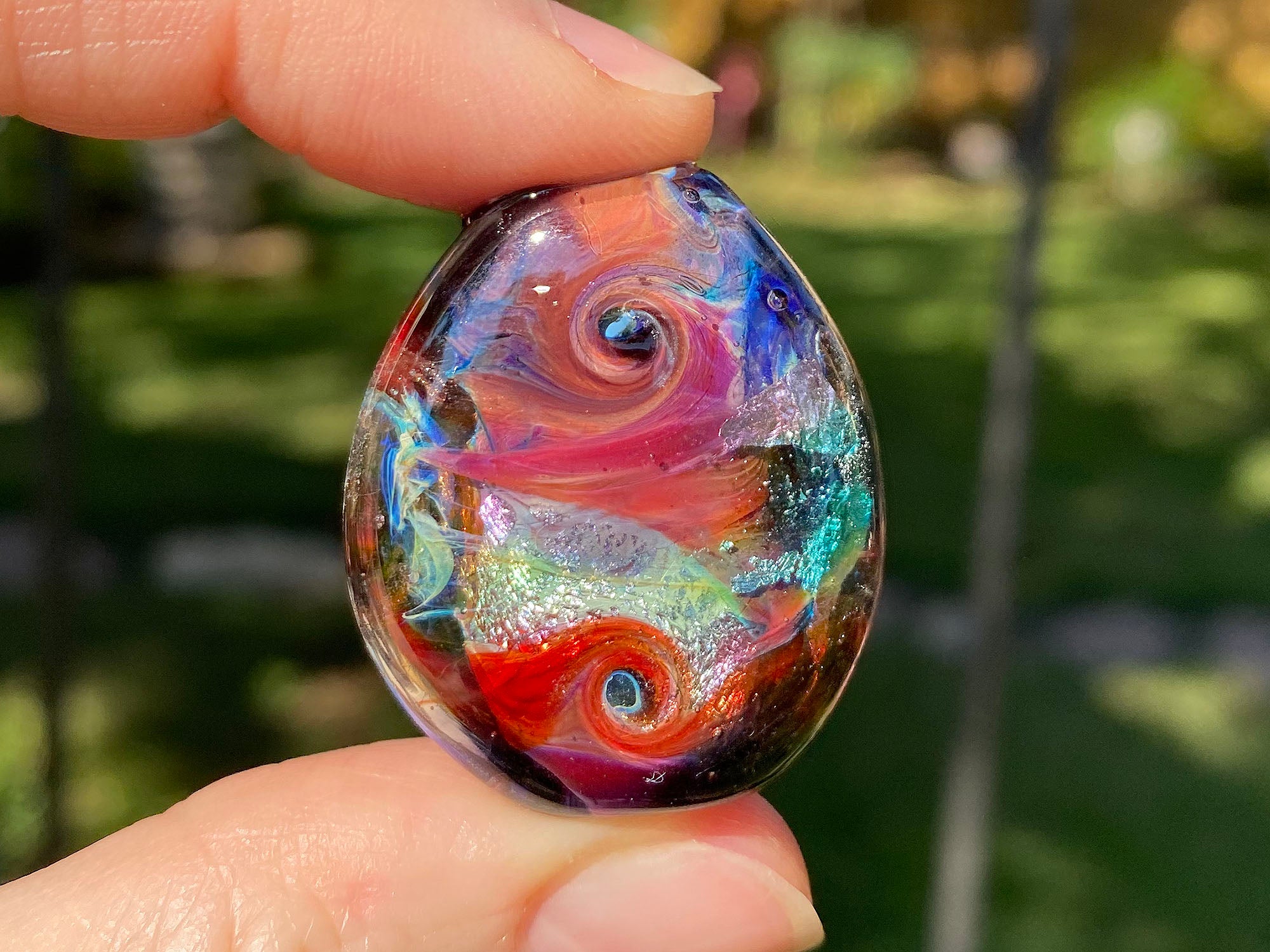 Handmade Pink Swirls Lampwork Glass Focal Bead for Jewelry Making - DIY Necklace, Bracelet, Earrings Designs - Perfect for Beaders and Craft Enthusiasts