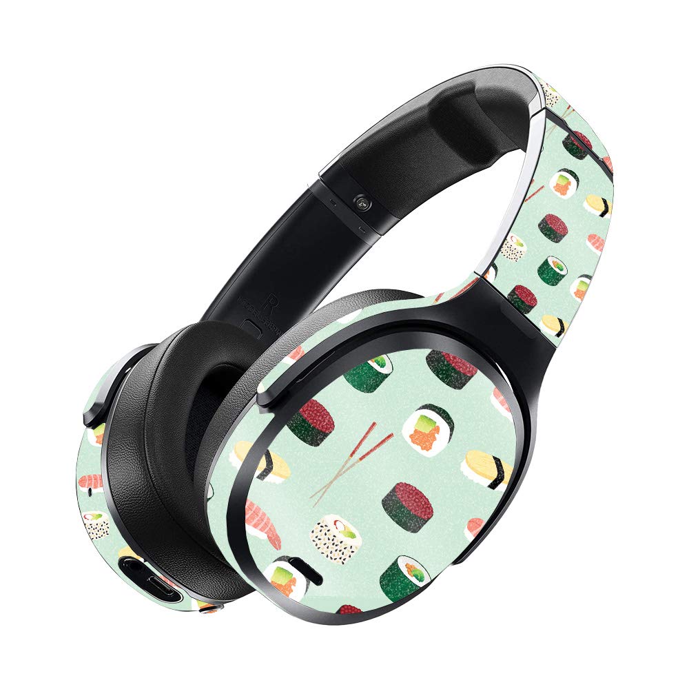 MightySkins Glossy Glitter Vinyl Wrap for Skullcandy Crusher ANC Headphones - Sushi Design | Protective Scratch-Resistant Cover with Durable High-Gloss Finish | Easy to Apply, Remove & Reusable | Made in USA | Perfect for Gaming, Travel & Personalization