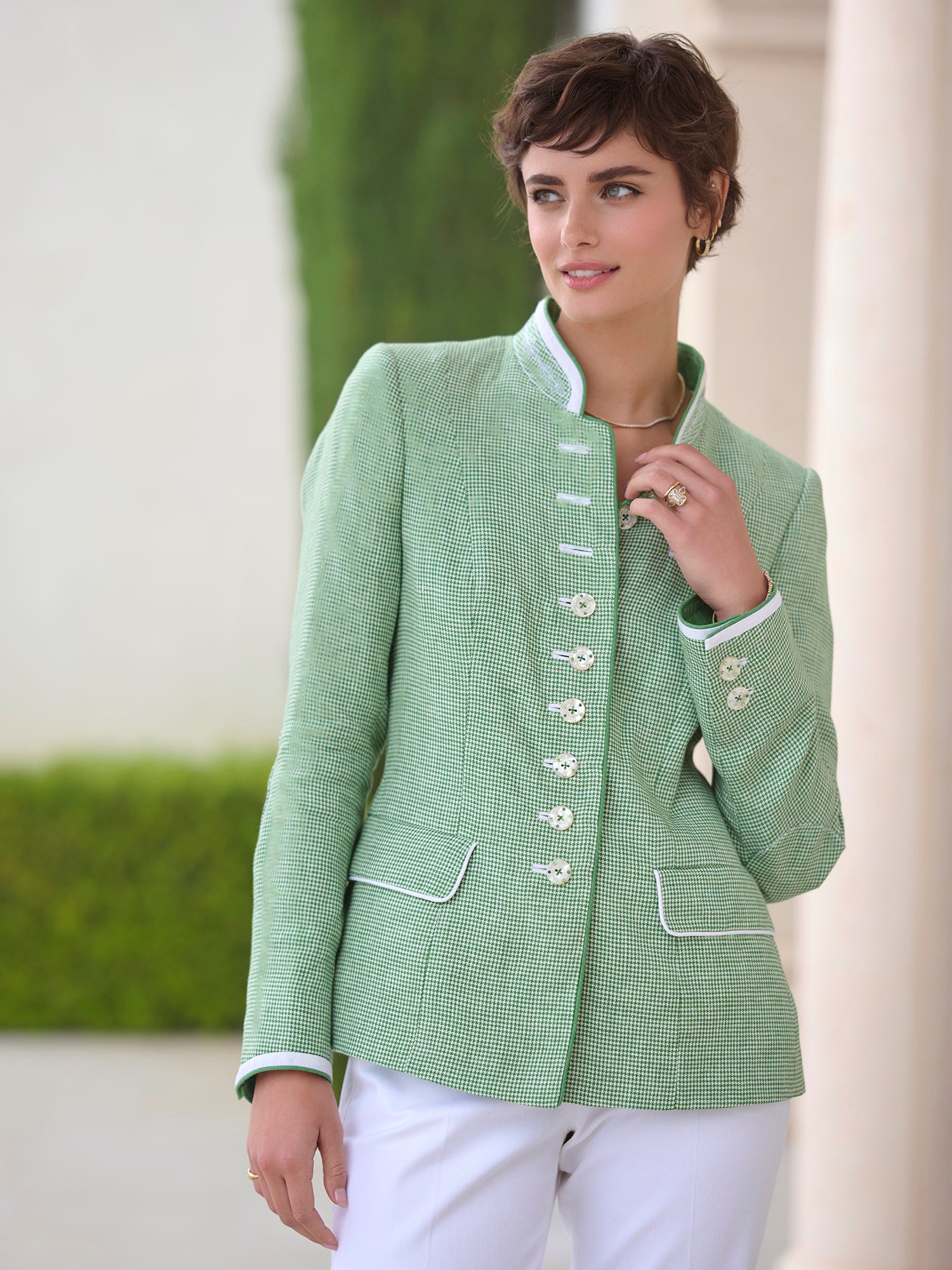 Katharina Linen Jacket for Women - Lightweight Summer Blazer, Casual Office Wear & Travel Cover-Up