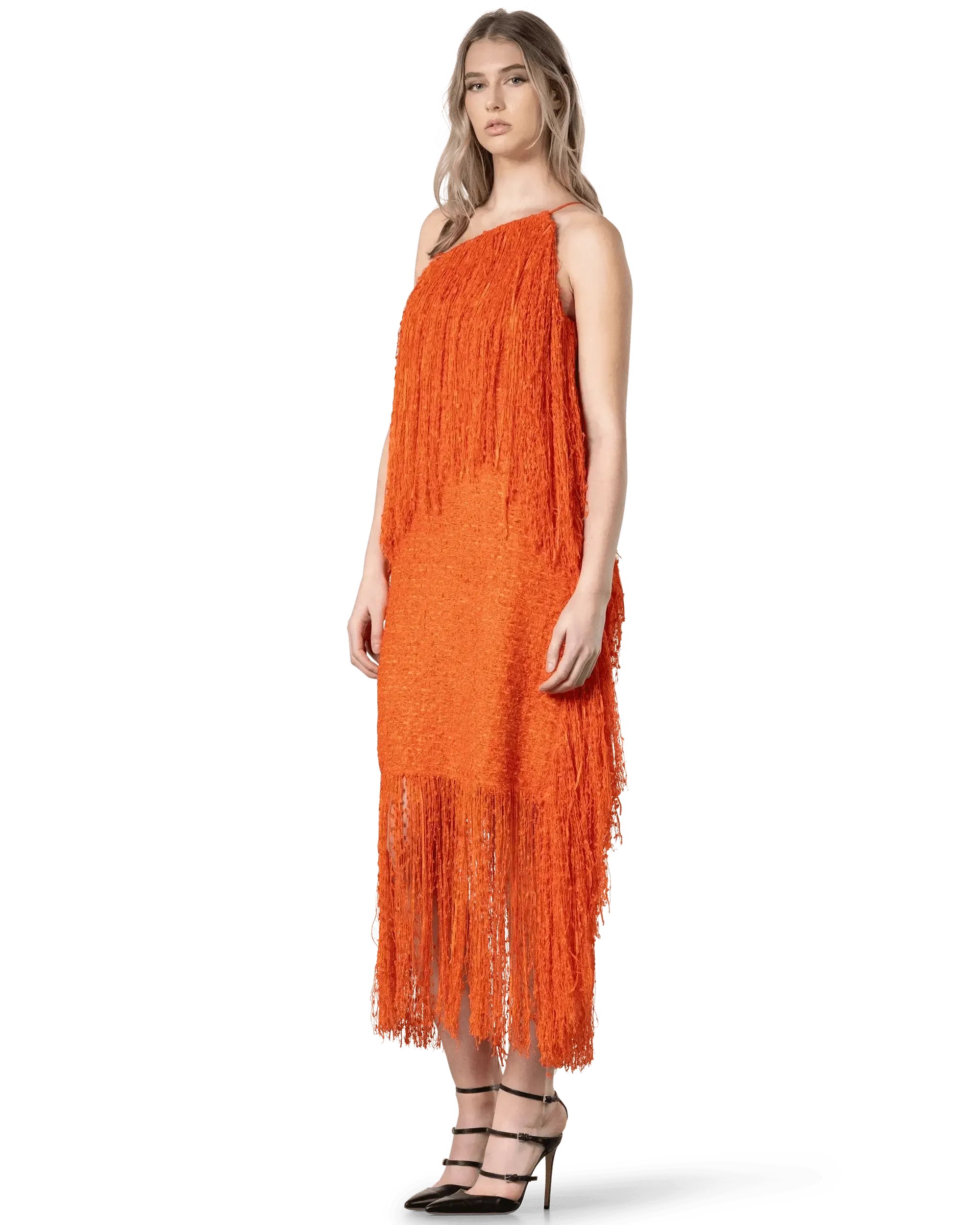 Elegant Fringe Detail One Shoulder Dress for Women - Perfect for Evening Parties, Cocktail Events & Special Occasions