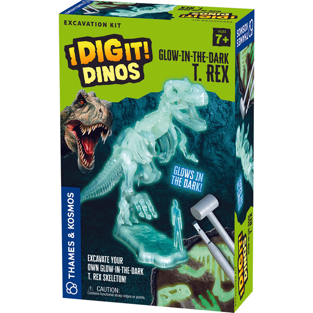 Glow in the Dark T-Rex Dinosaur Excavation Kit - STEM Educational Fossil Dig Toy for Kids - Perfect for Science Experiments, Birthday Gifts & Dinosaur Party Activities