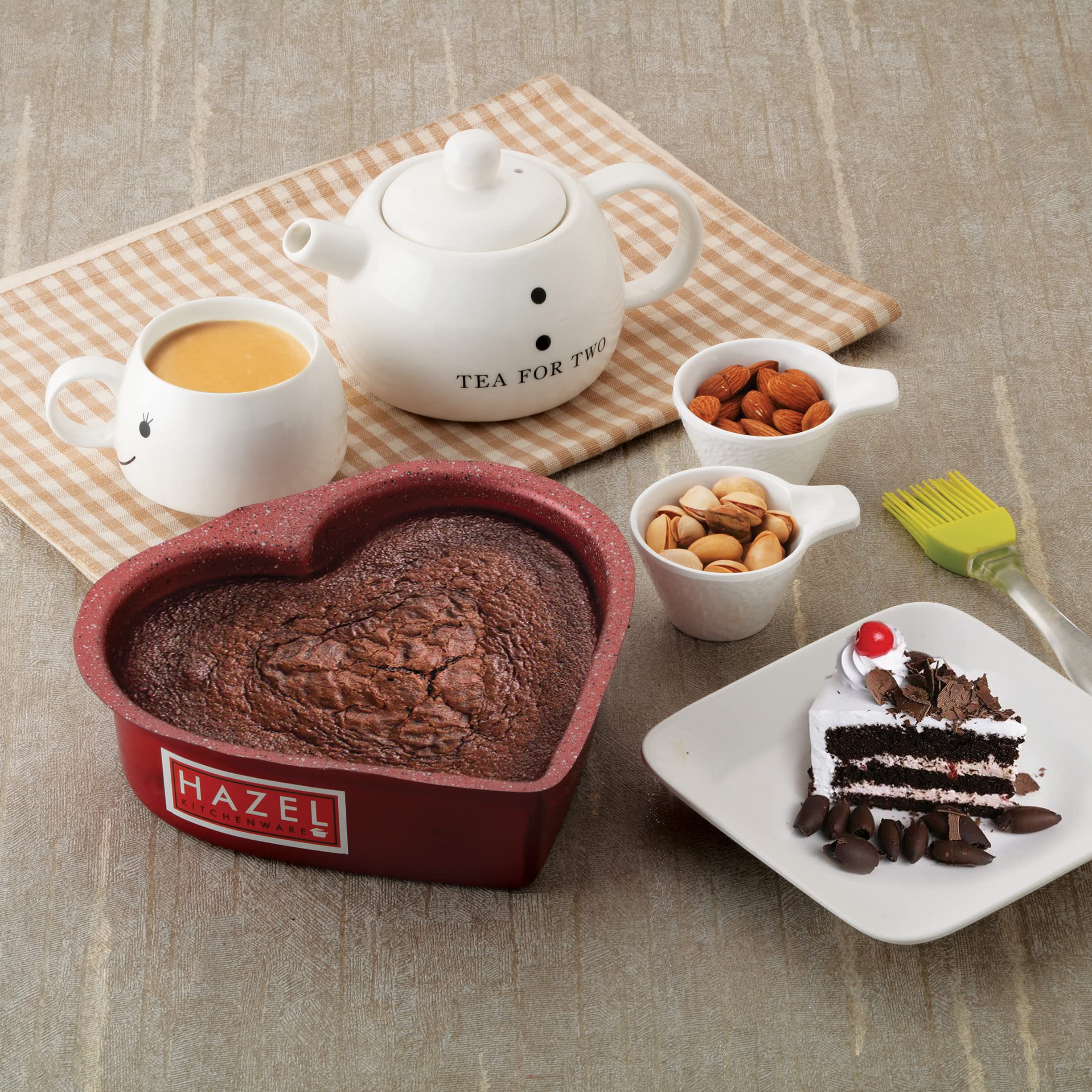 Non-Stick Heart-Shaped Cake Mold - 1/2kg (500g) Aluminized Steel Baking Pan for Microwave & OTG - Perfect for Valentine's Day, Birthday Cakes & Home Baking (Red)
