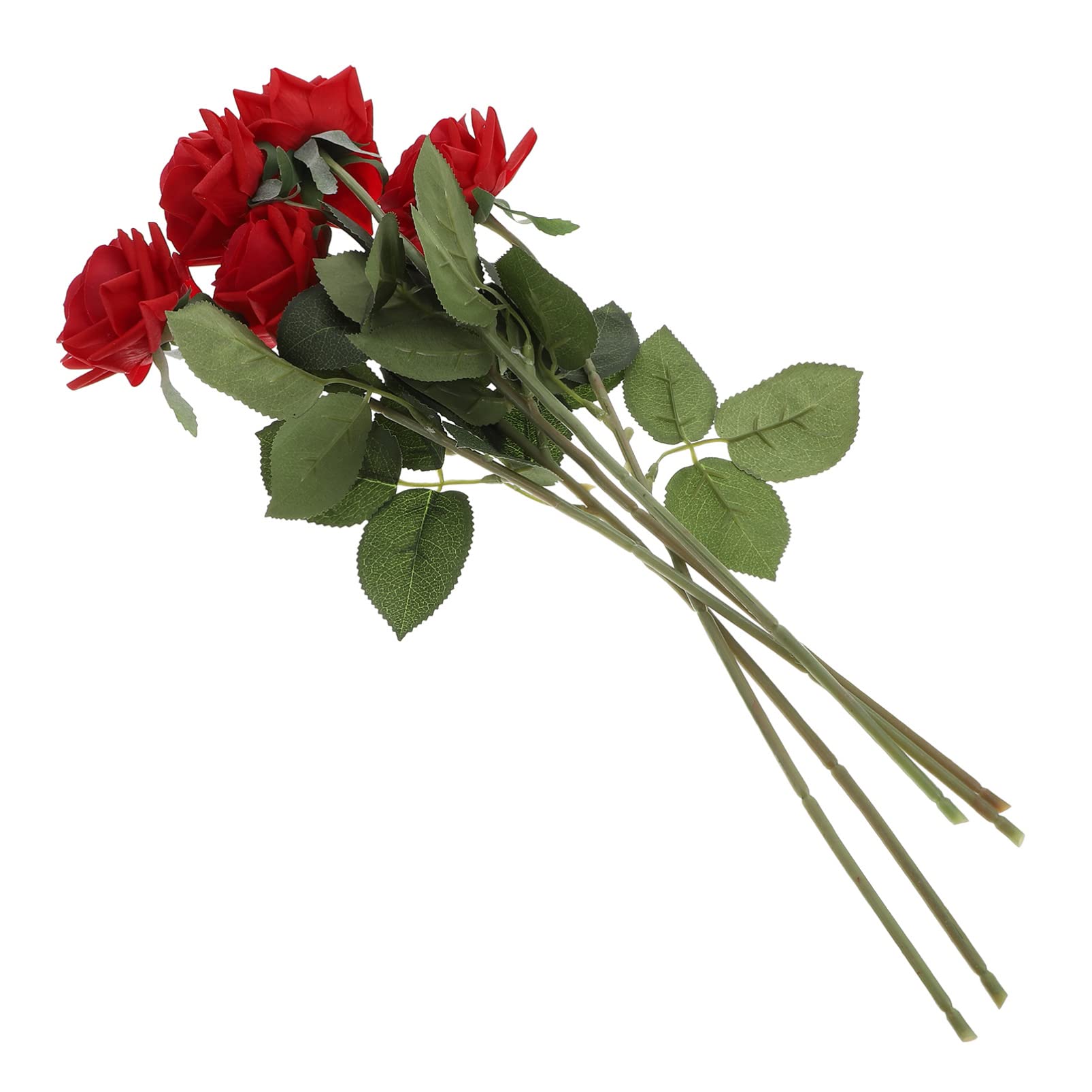 YARNOW 5Pcs Realistic Silk Red Roses - DIY Artificial Flower Bouquet for Wedding, Bridal, Home Decor | Perfect for Centerpieces, Table Arrangements & Party Decorations