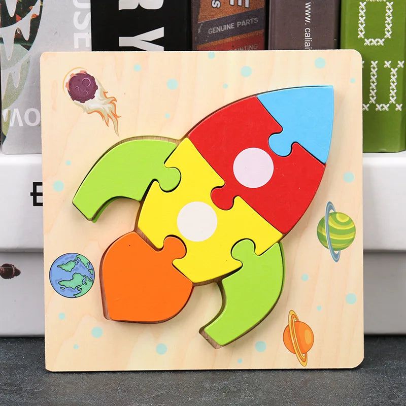 3D Wooden Animal Puzzles for Toddlers - Educational Learning Toys for Kids - Perfect for Early Childhood Development & Montessori Playtime