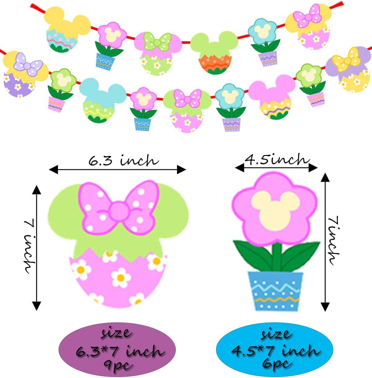 15-Piece Easter Egg Hanging Garland - Spring Themed Fireplace Banner for Easter Decorations, Holiday Home Decor & Birthday Party | Perfect for Indoor Fireplace, Wall, Tree, and Party Decorations