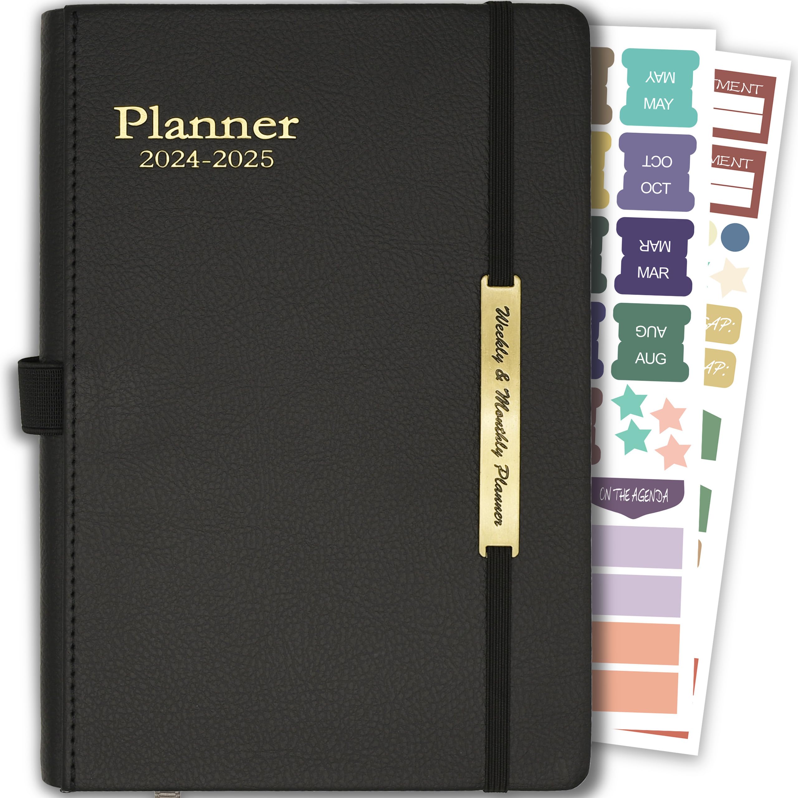 2024-2025 Academic Planner | 18-Month Weekly & Monthly Planner (July 2024-Dec 2025) | Hardcover A5 Organizer with Tabs, Inner Pocket & Thick 100GSM Paper | Perfect for Students, Professionals & Goal Tracking | Black Daily Planner for School, Office & Personal Productivity
