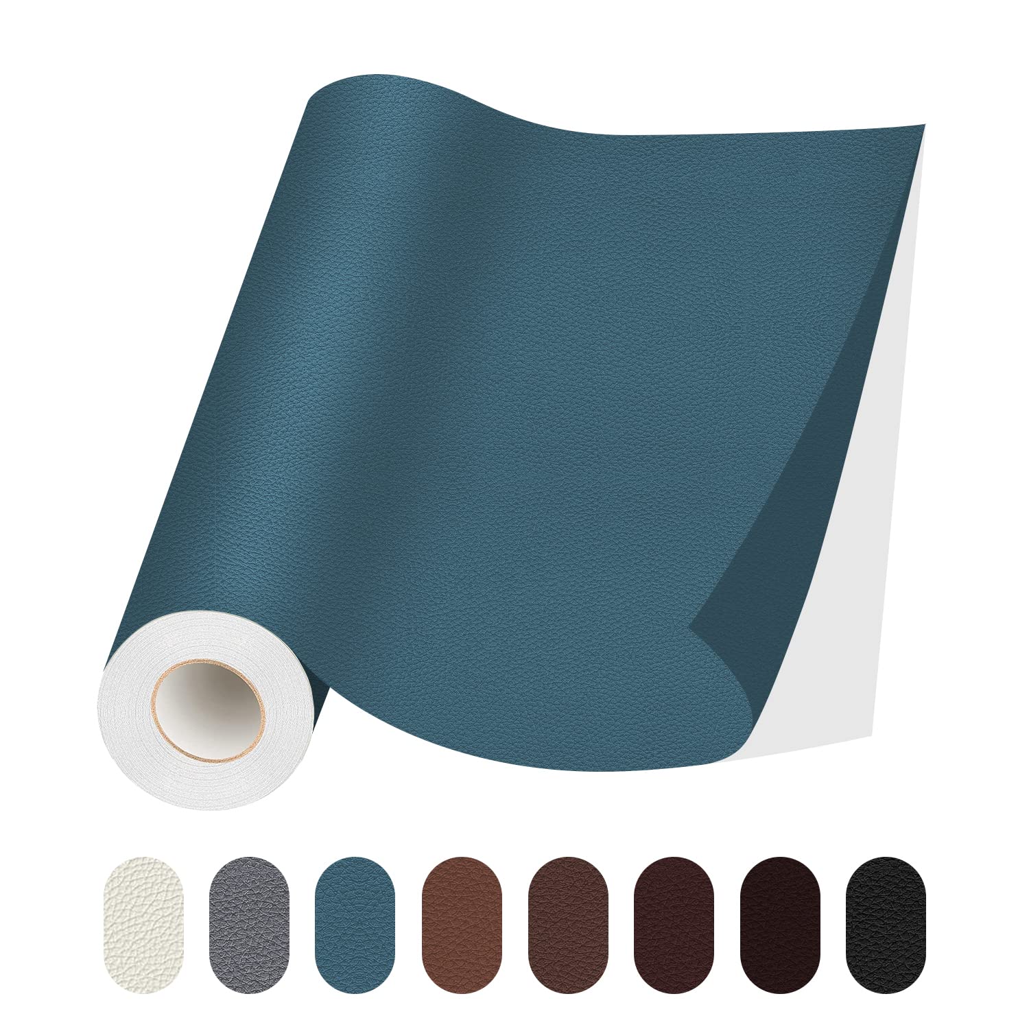 Lifeshoon 17X79 Inch Self-Adhesive Leather Repair Patch - Large Blue Leather Repair Tape for Couches, Furniture, Car Seats, Cabinets, Walls & Handbags | Durable DIY Repair Solution for Home & Auto