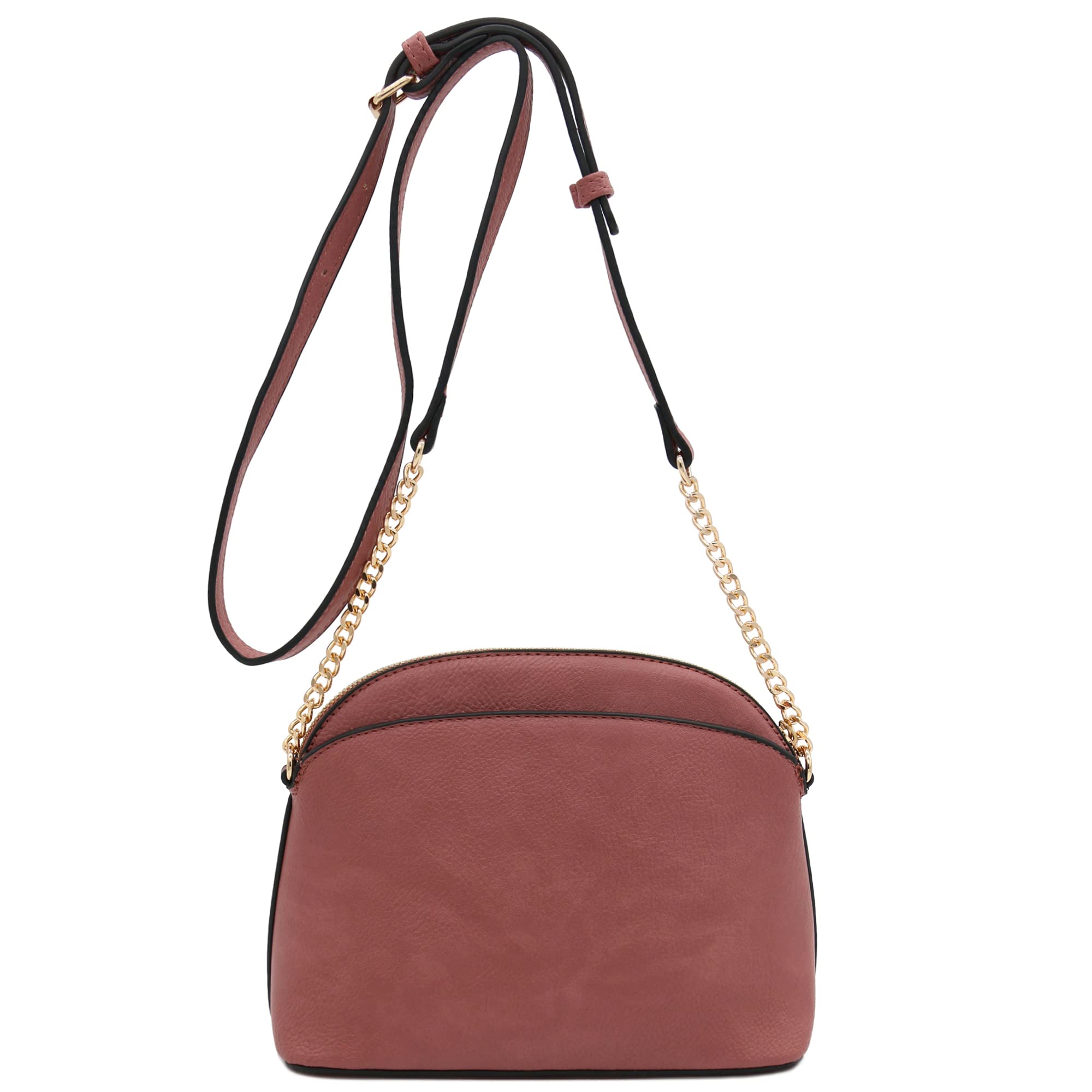 Stylish Faux Leather Small Dome Crossbody Bag with Adjustable Chain Strap - Perfect for Women's Daily Use, Shopping, Travel & Night Out