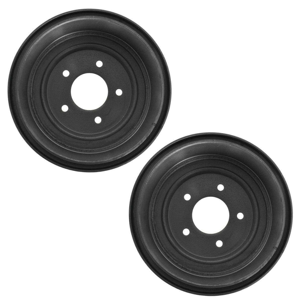 Rear Brake Drum Pair Set Compatible with Ford Bronco 1987-1996, E150 Econoline 1987-1999, Econoline Club Wagon 1987-1999 & F150 1987-1996 - Part #1ABDS00280 BFS00103 - Perfect for Brake System Replacement & Maintenance