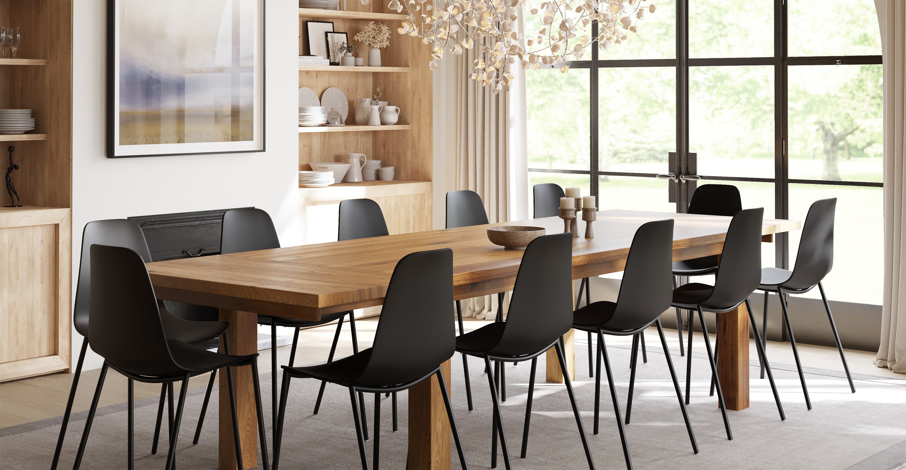 Expandable Dining Table for 6-10 People - 82.5