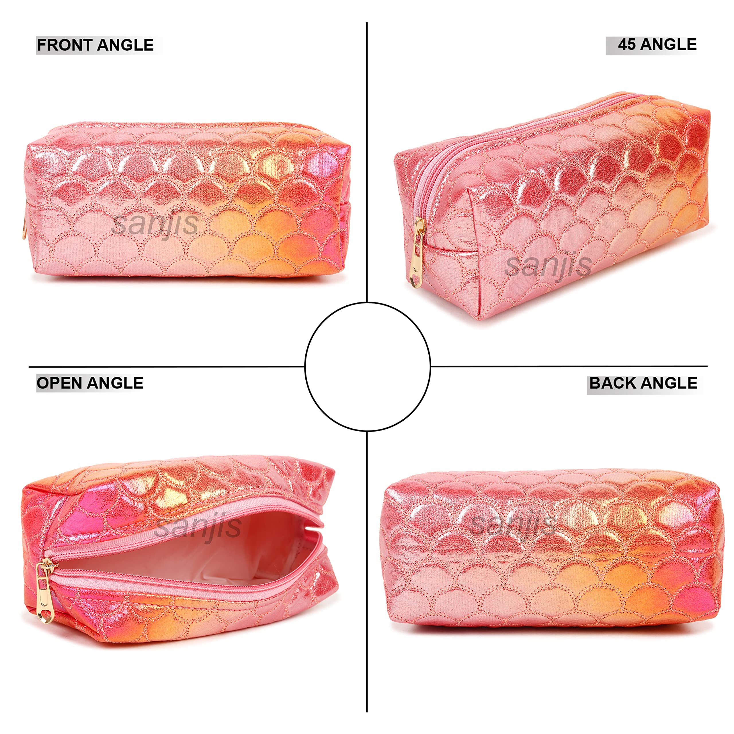 Elegant Pink Fish Design Cosmetic Pouch - Small Makeup Bag for Women, Perfect Gift for Travel, Parties & Daily Use - Sanjis Enterprise Beauty Organizer