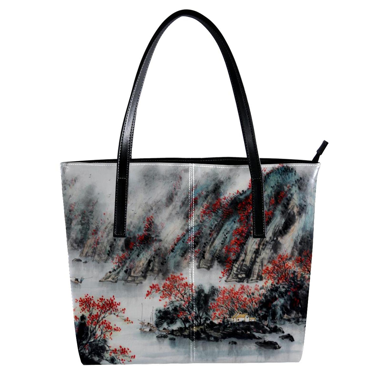 Vibrant Lion Oil Painting Women's Leather Tote Bag - Large Handbag for Work, School & Travel - Stylish Shoulder Purse for Daily Use & Fashion Accessories