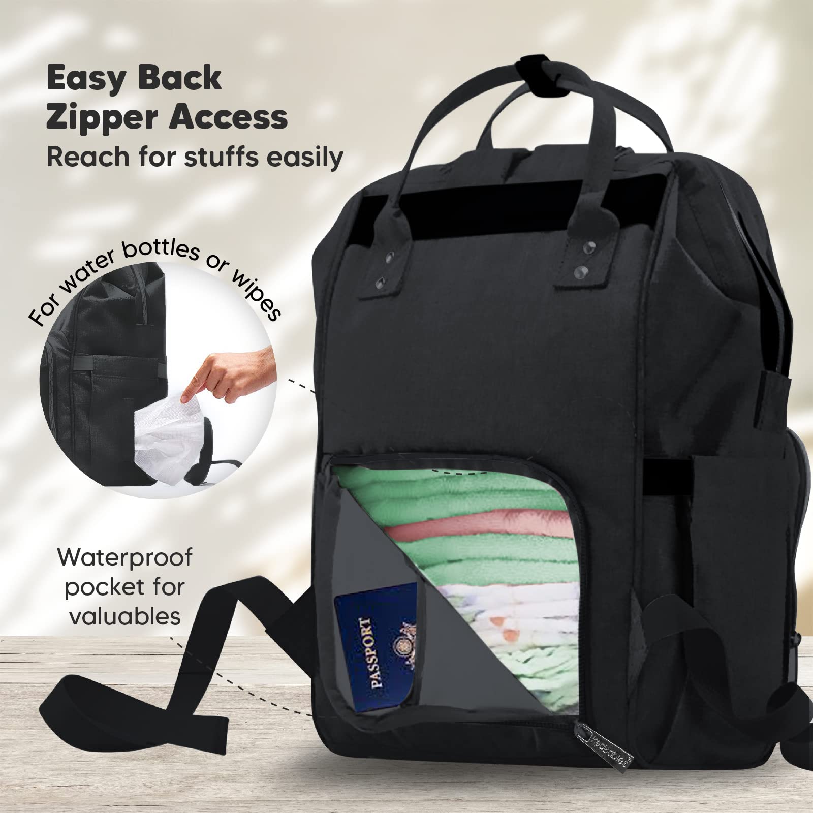 **KeaBabies Waterproof Diaper Bag Backpack with Foldable Changing Pad - Multi-Functional Baby Travel Bag for Parents - Perfect for On-the-Go Diaper Changes, Air Travel, and Daycare Essentials**