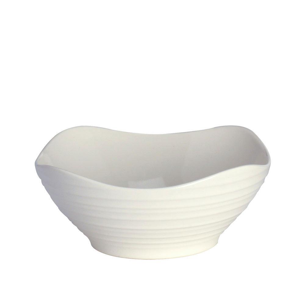 16-Piece White Square Dinnerware Set - Service for 4, Modern Swirl Design for Everyday Dining & Entertaining | Dishwasher & Microwave Safe