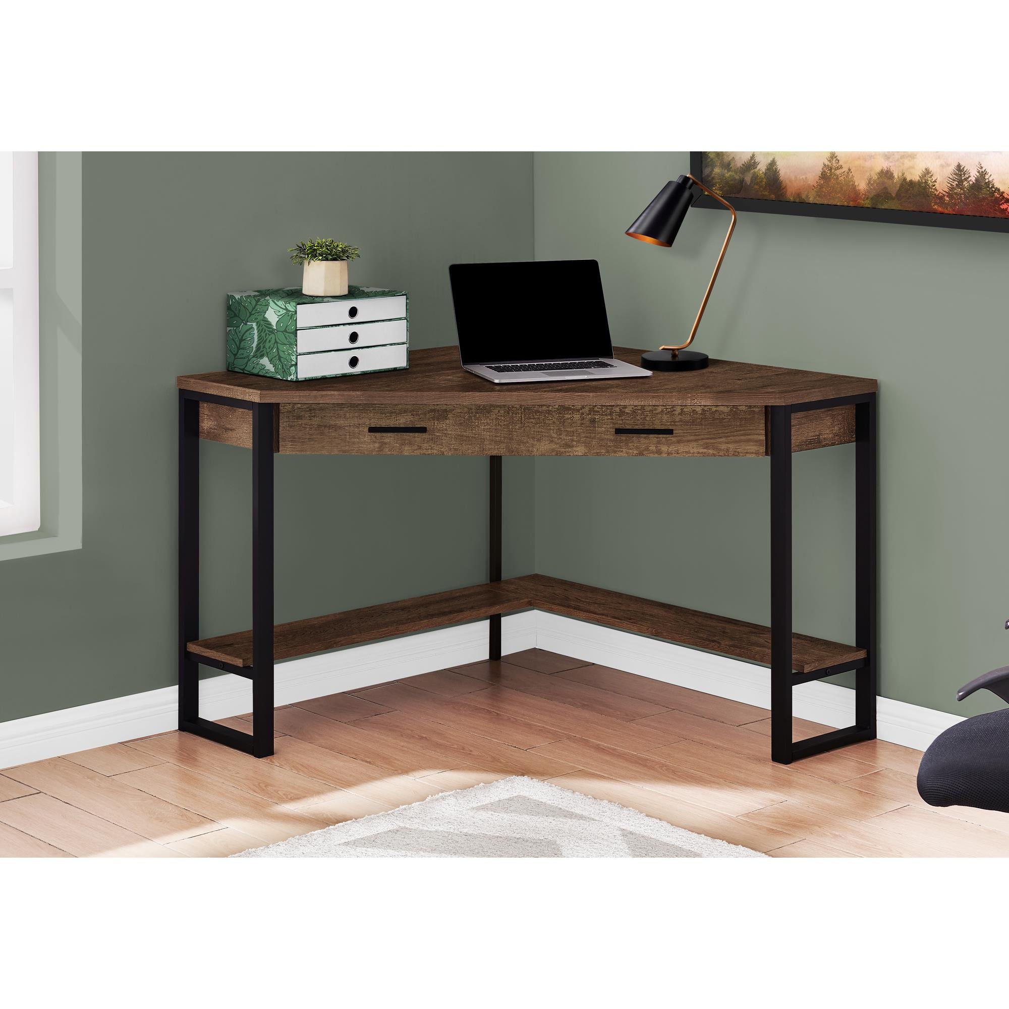 Monarch Corner Computer Desk with Storage | Modern Home Office Furniture for Small Spaces | Perfect for Work, Study & Gaming Setup