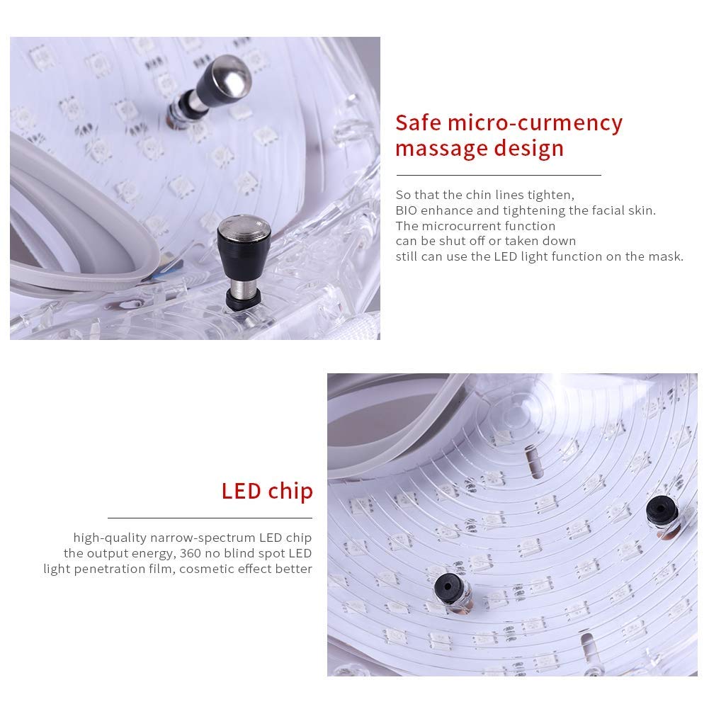 7 Colors LED Face Mask for Facial & Neck Skin Rejuvenation - Anti-Aging Photon Therapy Light Mask for Wrinkles & Acne - Perfect for Home Spa & Skincare Routine