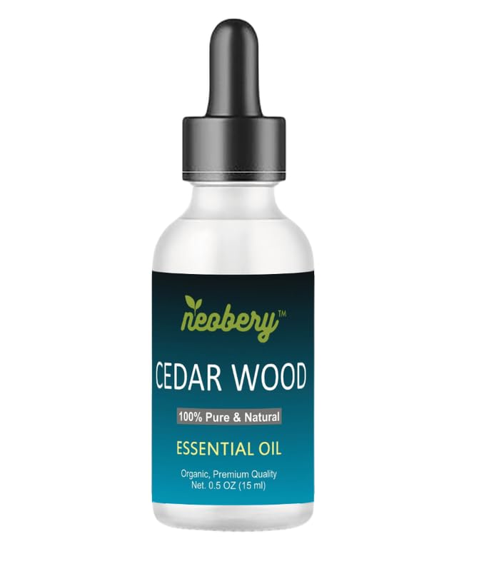 Neobery 100% Pure Cedarwood Essential Oil for Skin Care - Natural & Organic Aromatherapy Oil for Men & Women (15ml) | Promotes Healthy Glowing Skin, Soothes & Revitalizes | Perfect for Massage, Diffuser & DIY Beauty Products